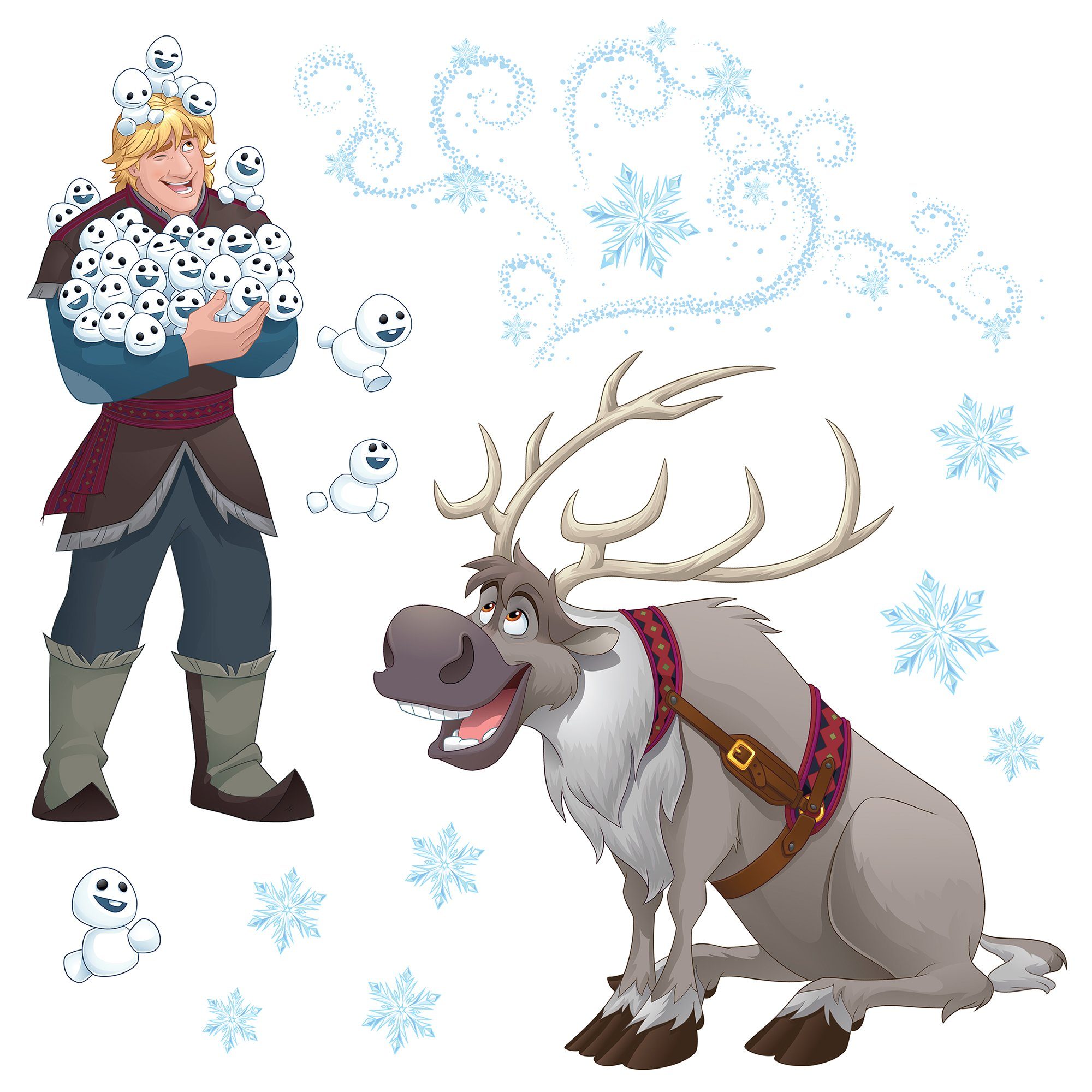 Komar Raamdecoratie Disney raamsticker - Frozen Snowflake - grootte 31 x 31 cm, 2 vellen (set, 26 stuks)