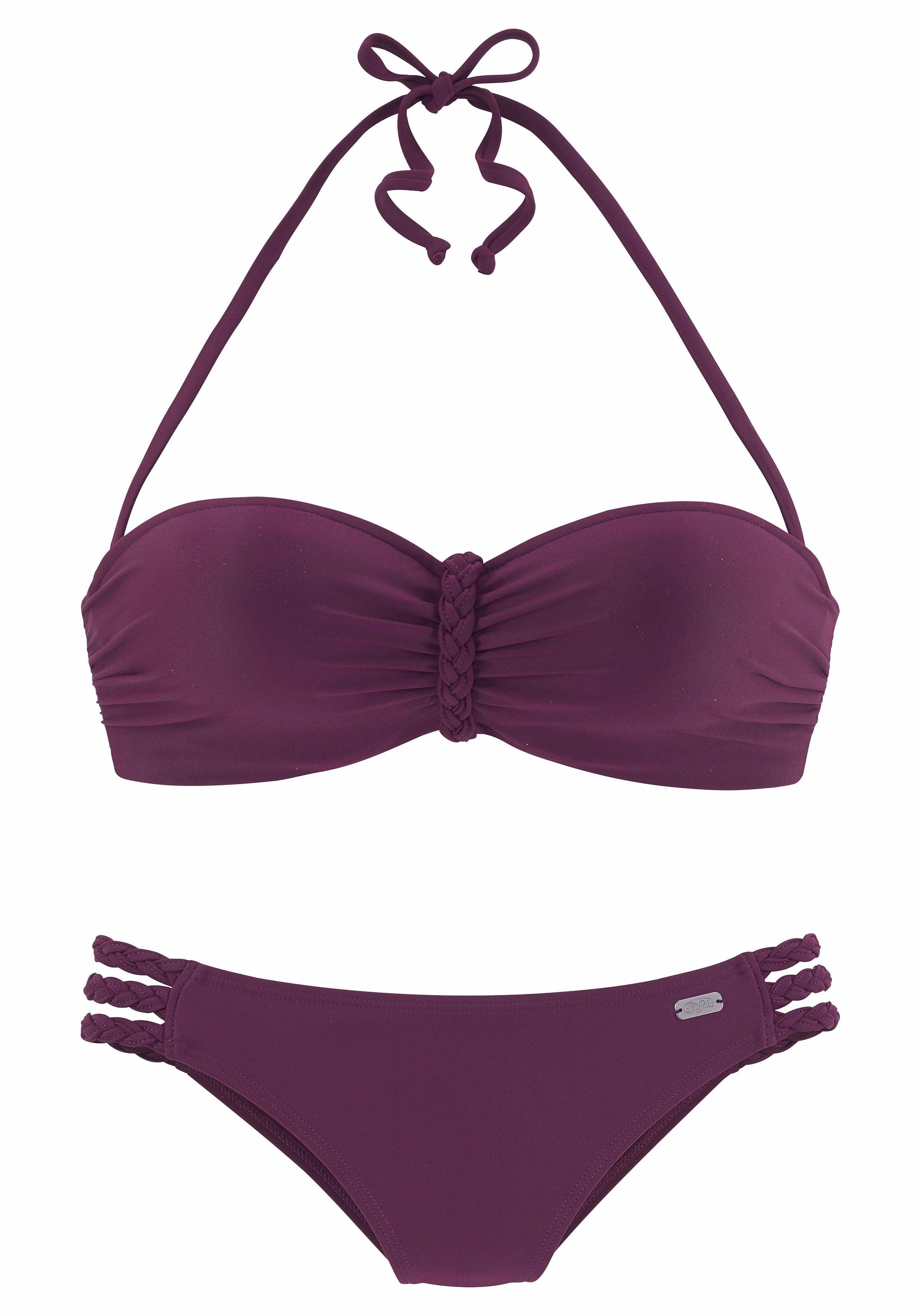 Buffalo Beugelbikini in bandeaumodel trendige look, met afneembare bandjes, met gevlochten details