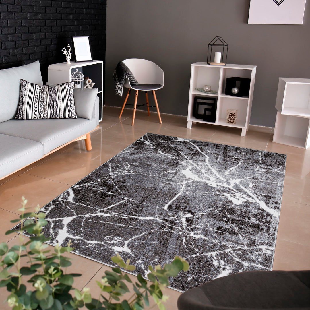my home Vloerkleed Manrik met bijzonder zachte pool, kortpolig, modern marmerontwerp