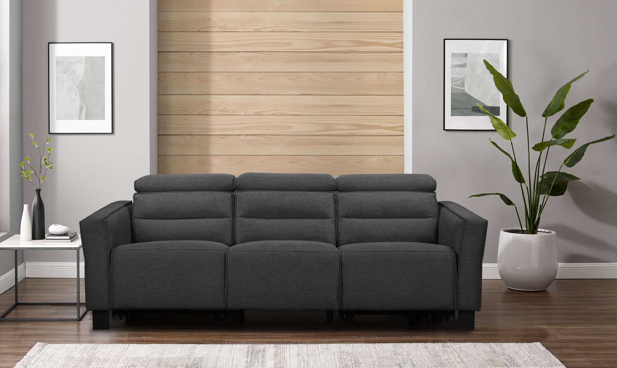 Places of Style 3-zitsbank Carpari, 224 cm, handmatige of elektrische relaxfunctie in 2 zitplaatsen