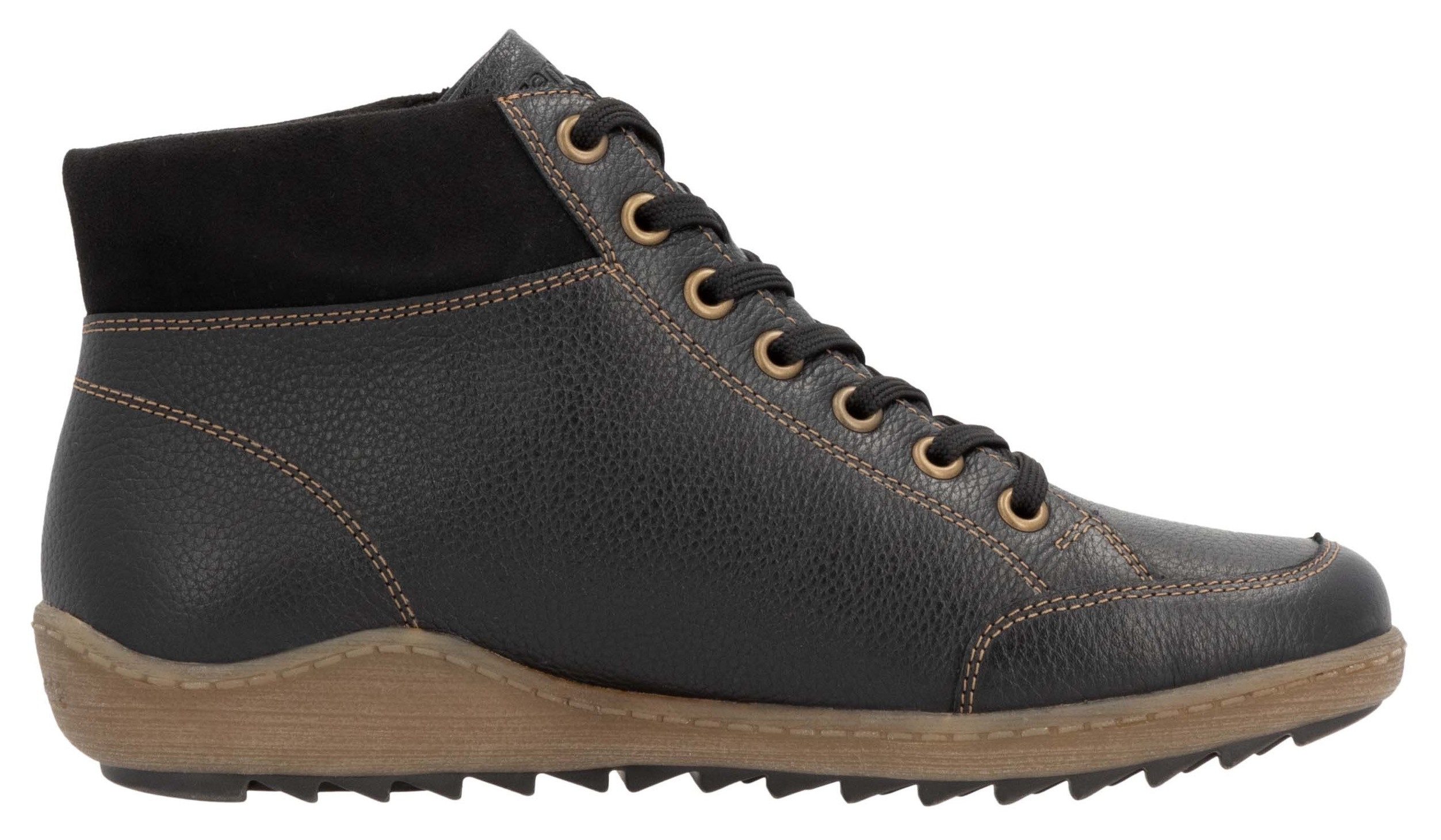 Remonte Veterschoenen flats, comfort schoen, enkellaars met logo-embossing en contraststiksels