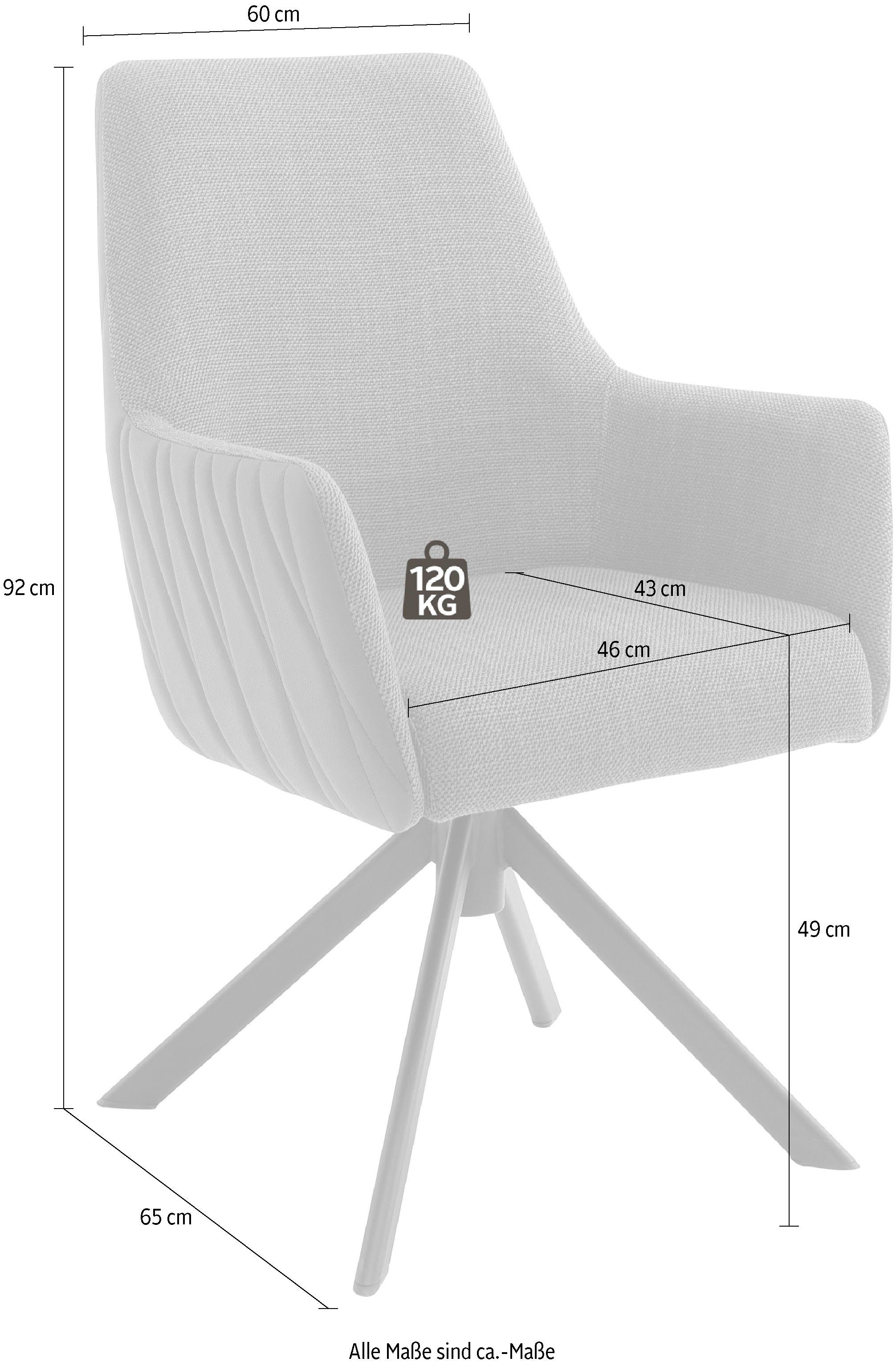MCA furniture Stoel met 4 poten Reynosa Eetkamerstoel 360º draaibaar met nivellering, belastbaar tot 120 kg (set, 2 stuks)