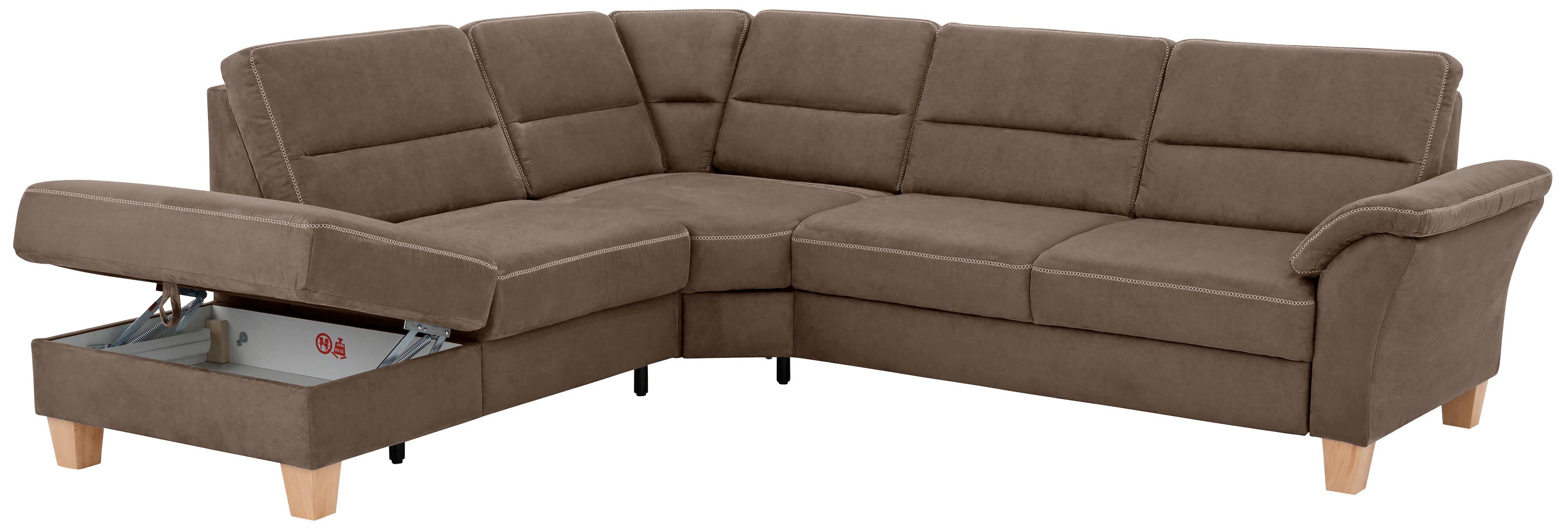Home affaire Hoekbank Soleo L-model comfortabel door trapezehoek met relaxfunctie, ook met slaapfunctie