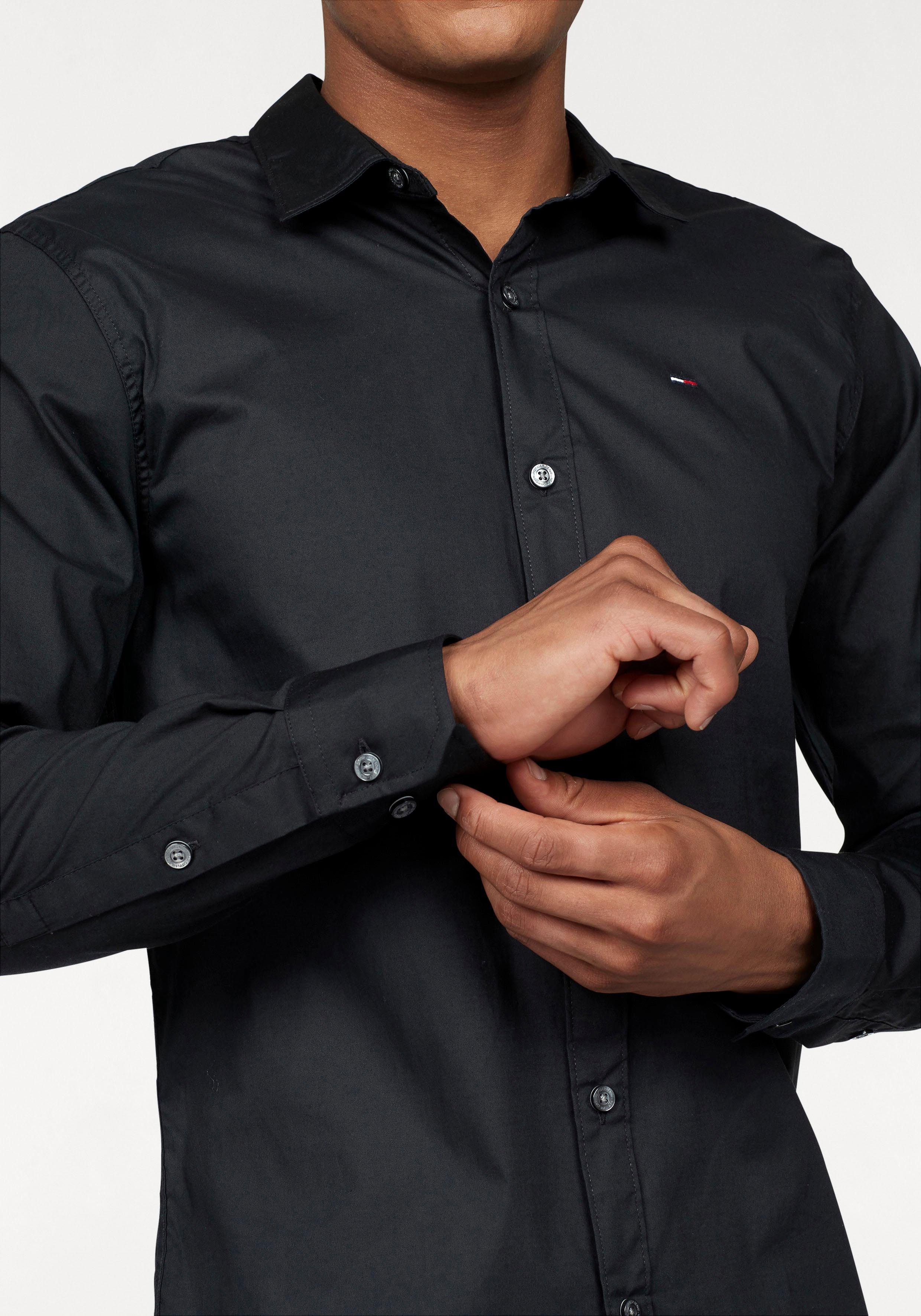 TOMMY JEANS Overhemd met lange mouwen Sabim Stretch Hemd Shirt Stretch shirt, premium, slim fit, met elastaan