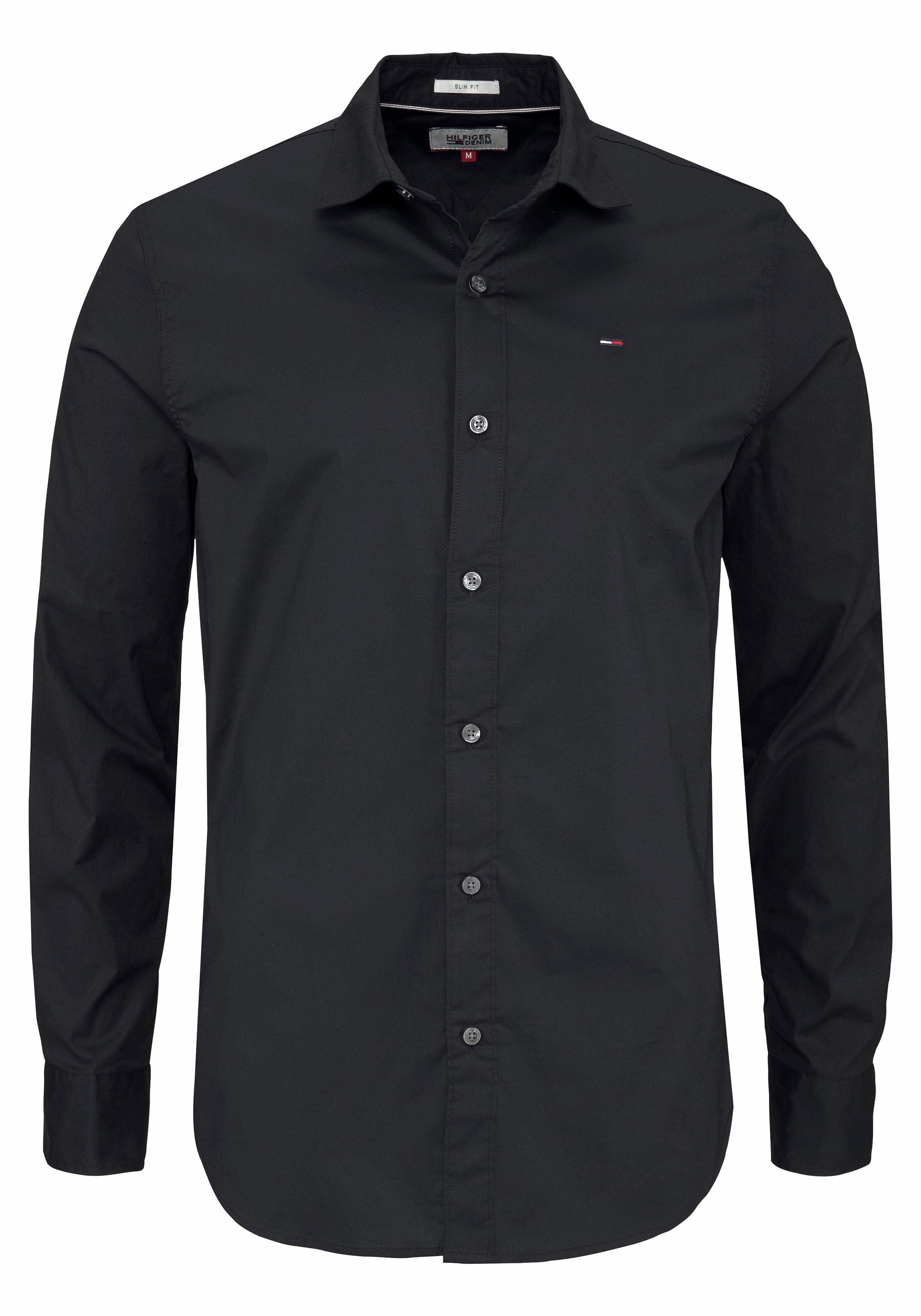 TOMMY JEANS Overhemd met lange mouwen Sabim Stretch Hemd Shirt Stretch shirt, premium, slim fit, met elastaan