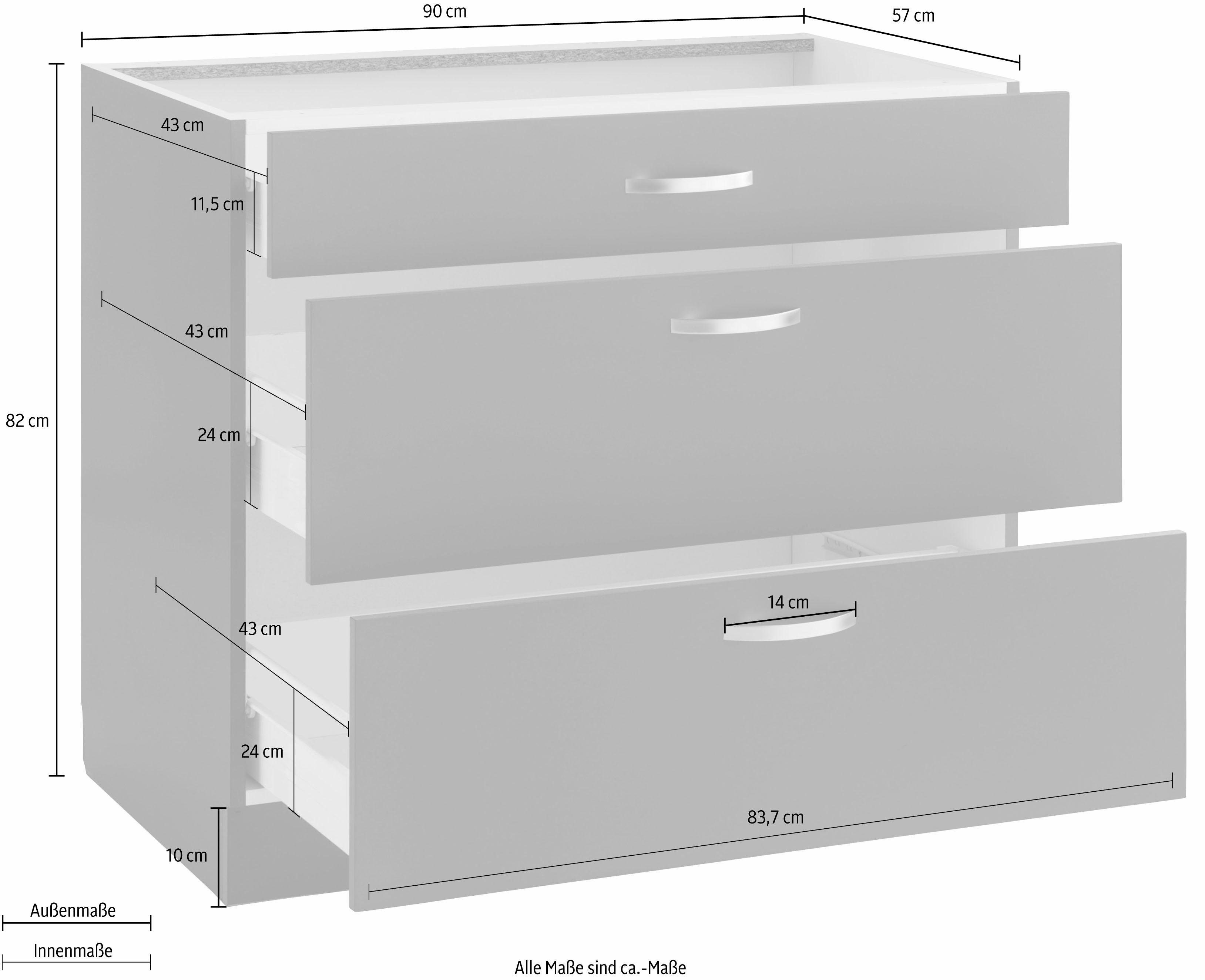 wiho Küchen Onderkast Flexi Breedte 90-130 cm