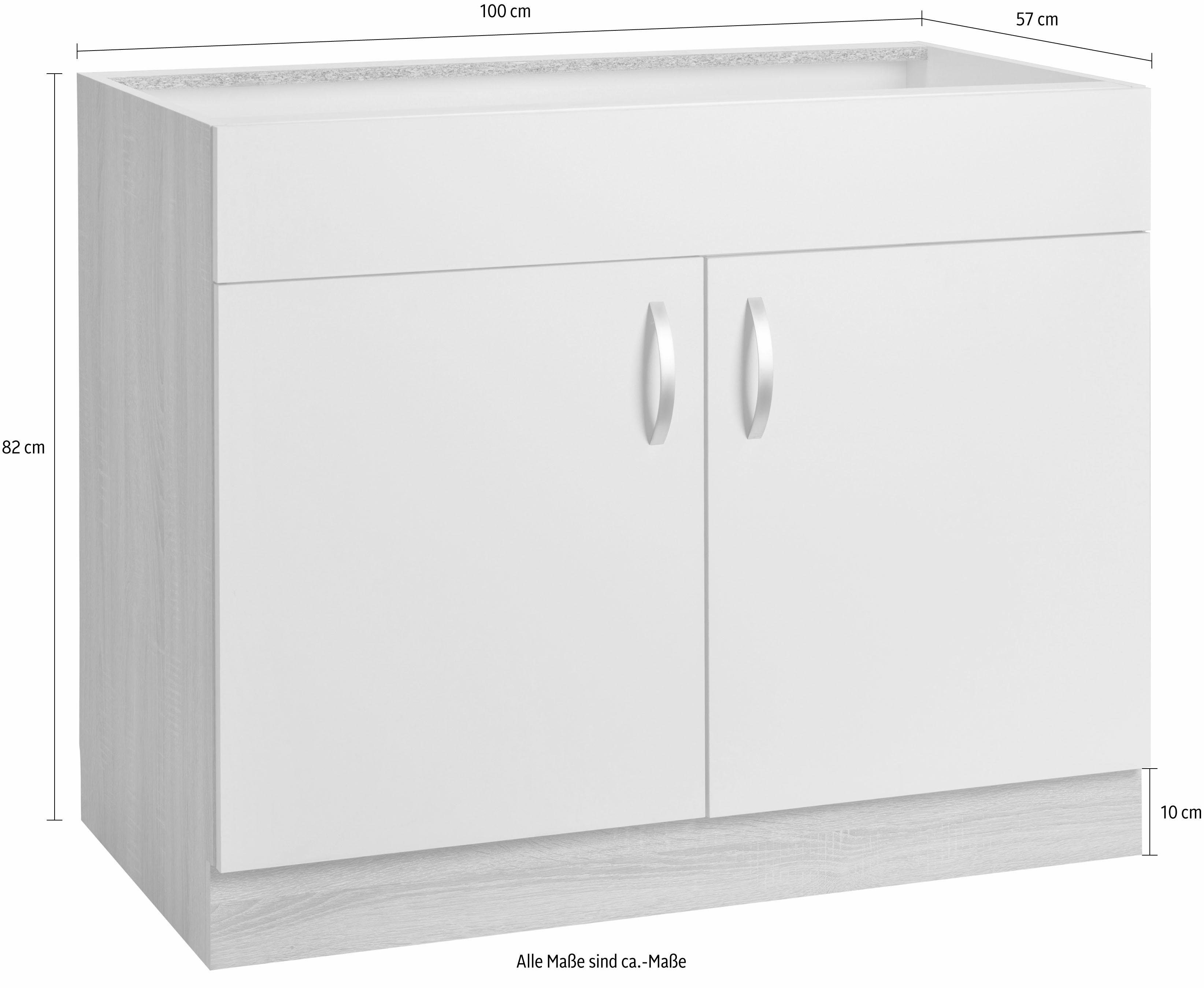 wiho Küchen Gootsteenkast Flexi Breedte 100 cm