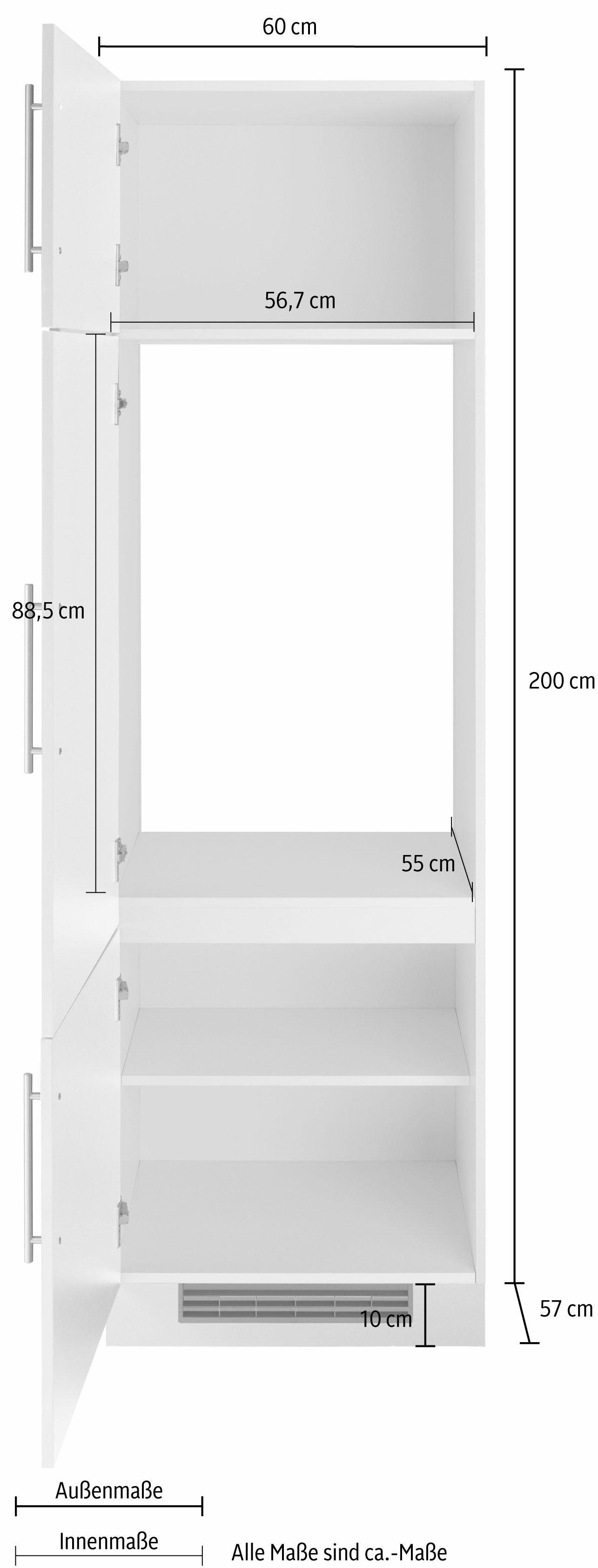 wiho Küchen Koelkastombouw Cali 60 cm breed, zonder e-apparaat