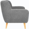 home affaire fauteuil noris met capitonnage achter, scandinavische stijl, houten poten grijs