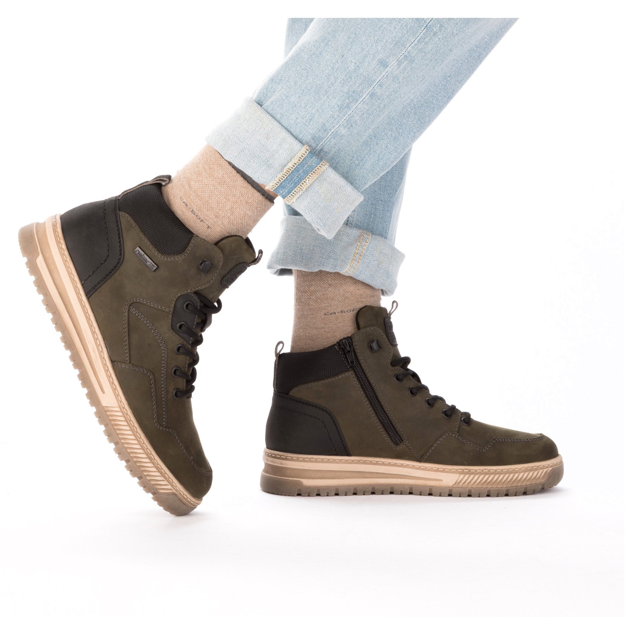 Rieker Veterschoenen Outdoorlaarzen, sneakerboots, TEX-membraan, met binnenritssluiting