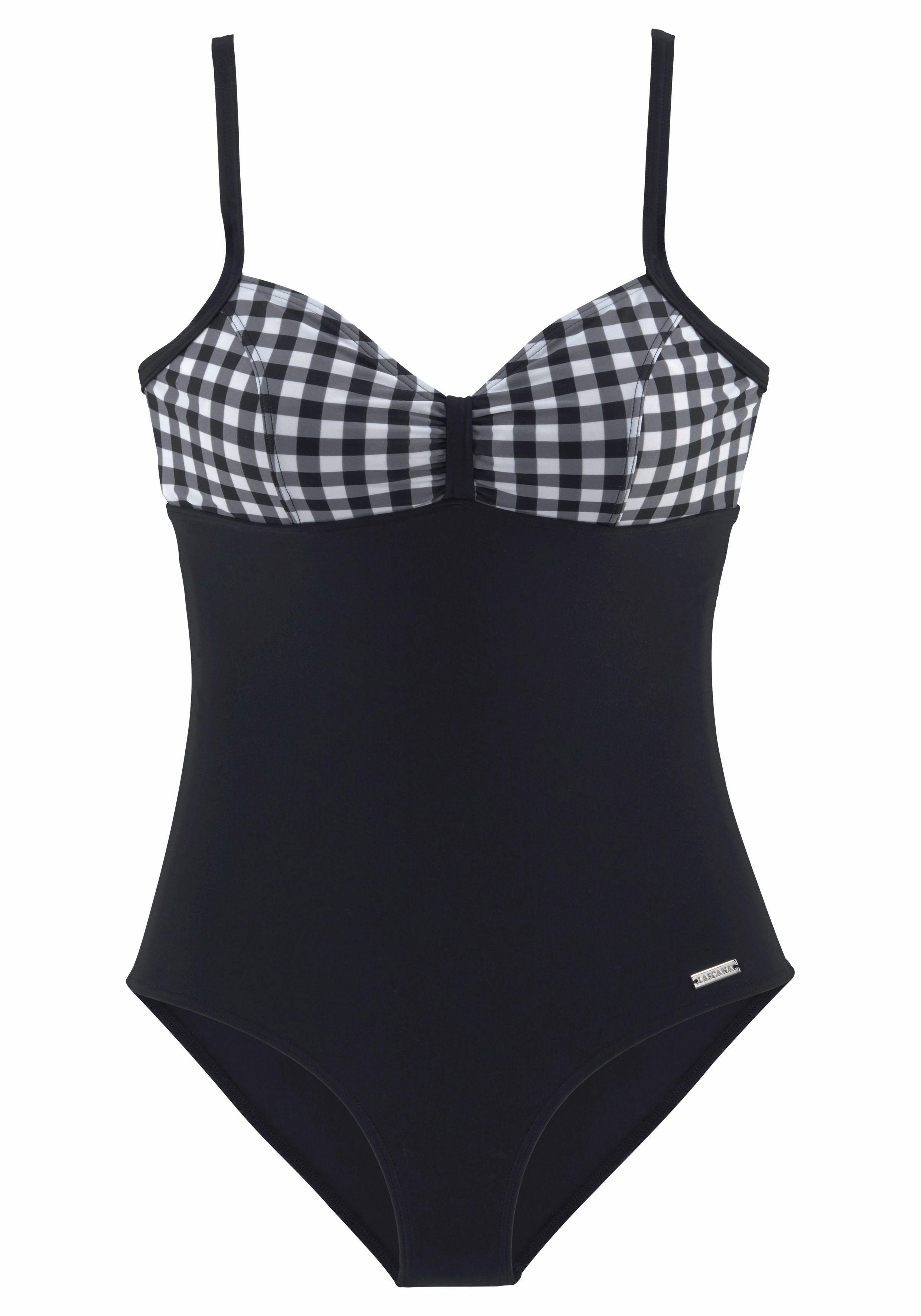Lascana Badpak met zwart-witte contrastdetails en modellerend effect