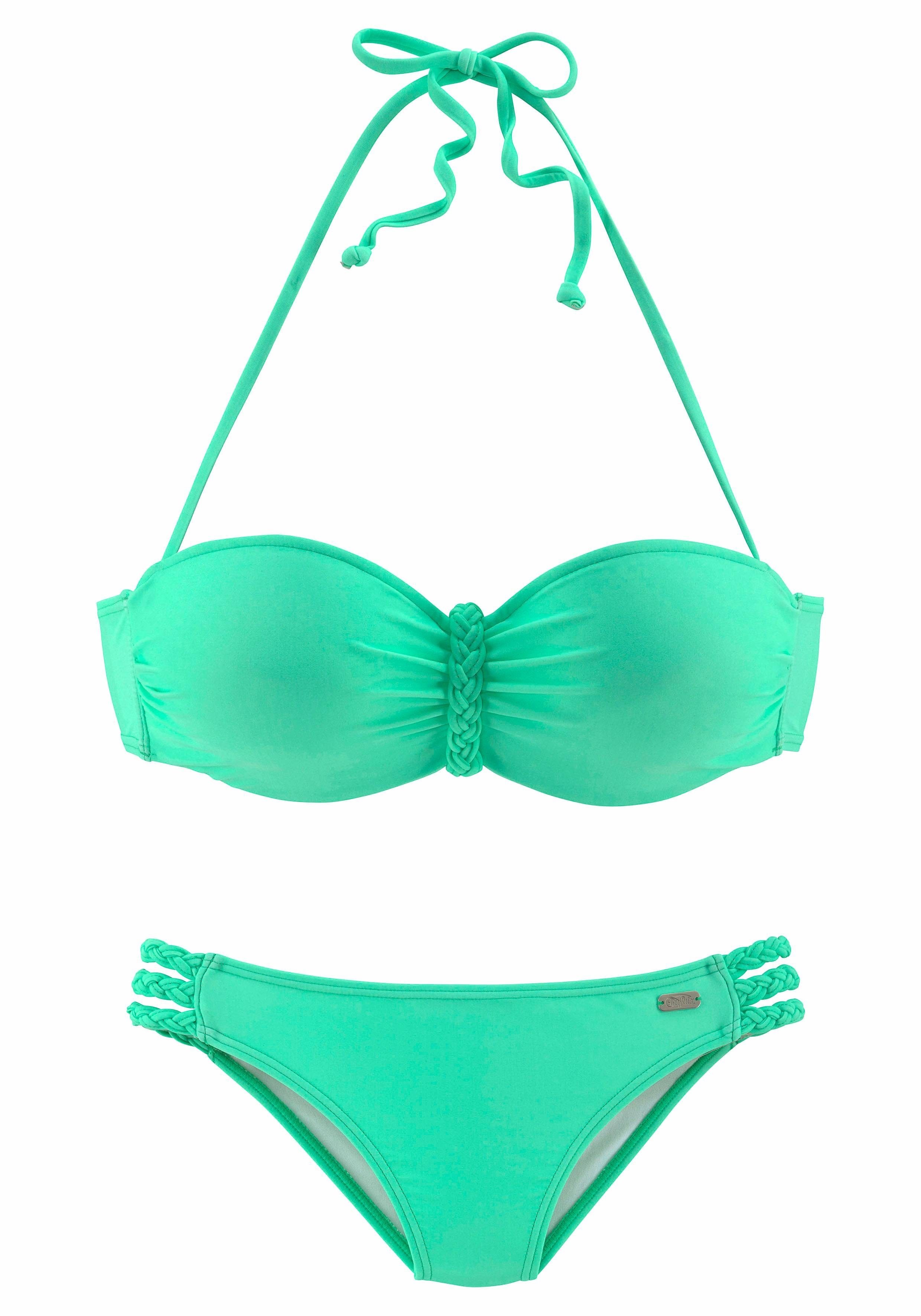 Buffalo Beugelbikini in bandeaumodel trendige look, met afneembare bandjes, met gevlochten details