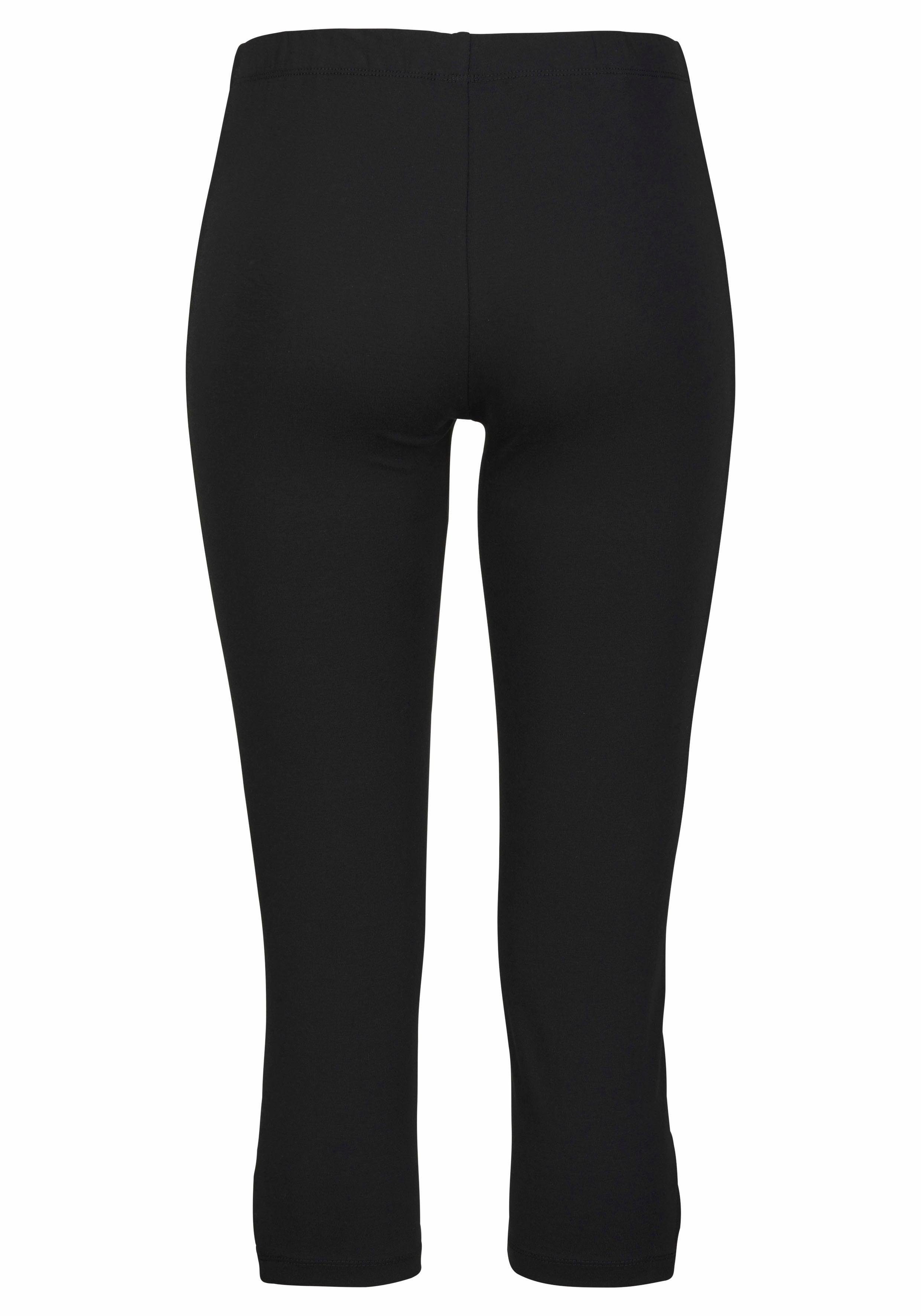 Lascana Caprilegging met cut-outs aan de zoom, 3/4 lengte, basic, elastisch
