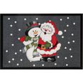 hanse home mat santa snowman geschikt voor binnen en buiten, gemakkelijk in onderhoud, antislip, kerst, wasbaar, feestelijk grijs