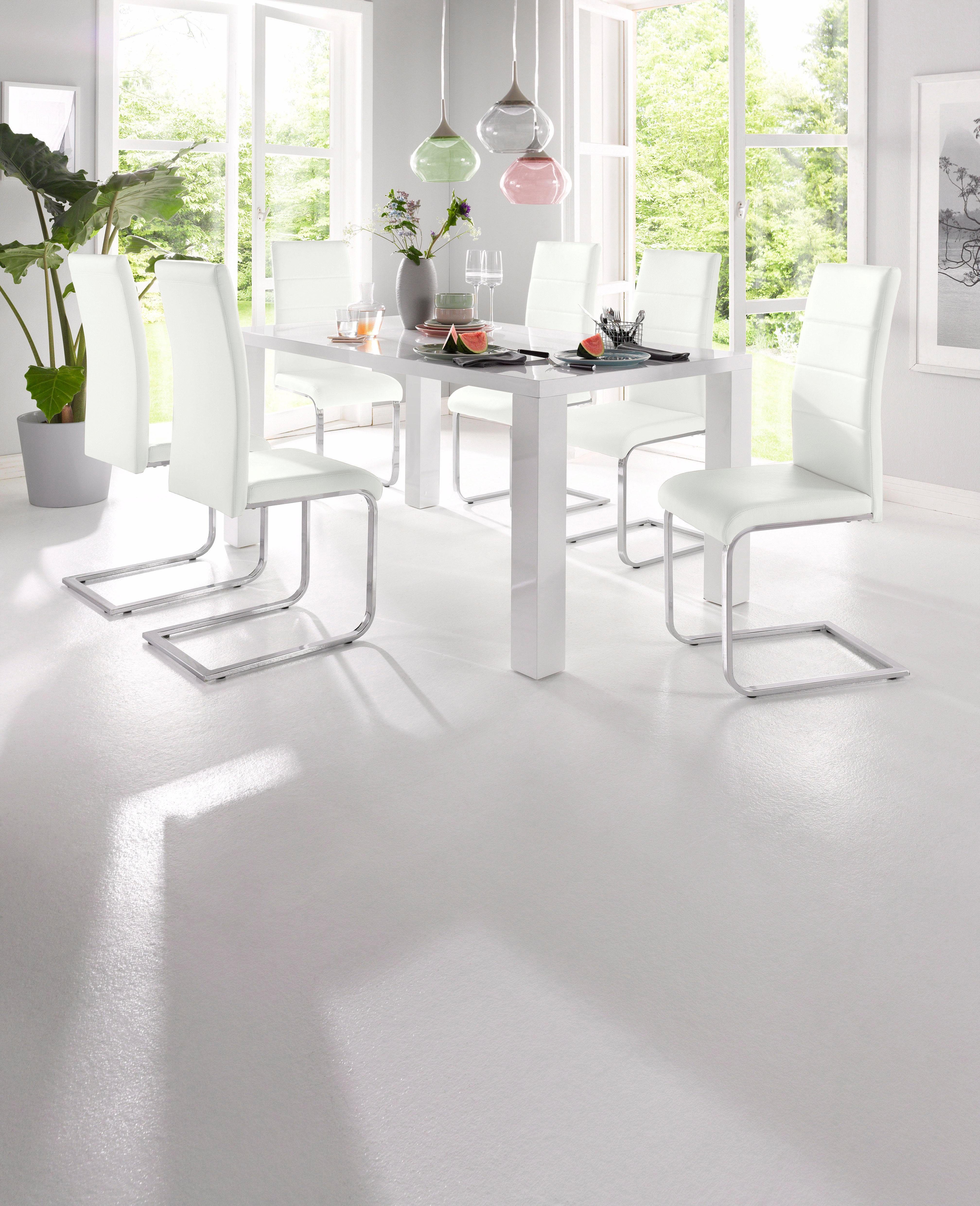 INOSIGN Vrijdragende stoel JOSY Bekleding in imitatieleer, verchroomd metalen frame (set, 2 stuks)