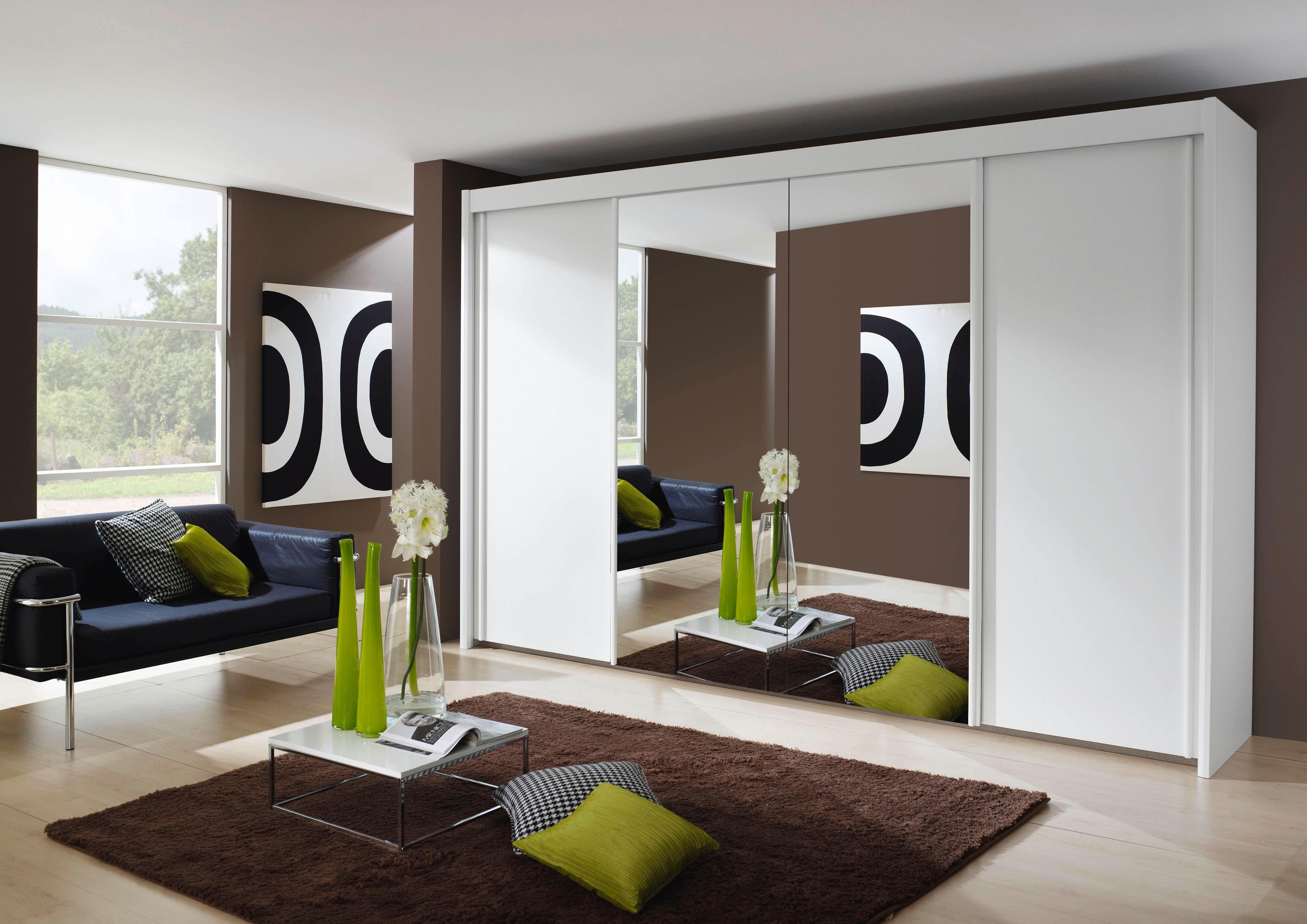 rauch Zweefdeurkast Imperial in 8 breedtes en 3 hoogtes zweefdeurkasten maat 350 cm x 197 cm x 65 cm wit