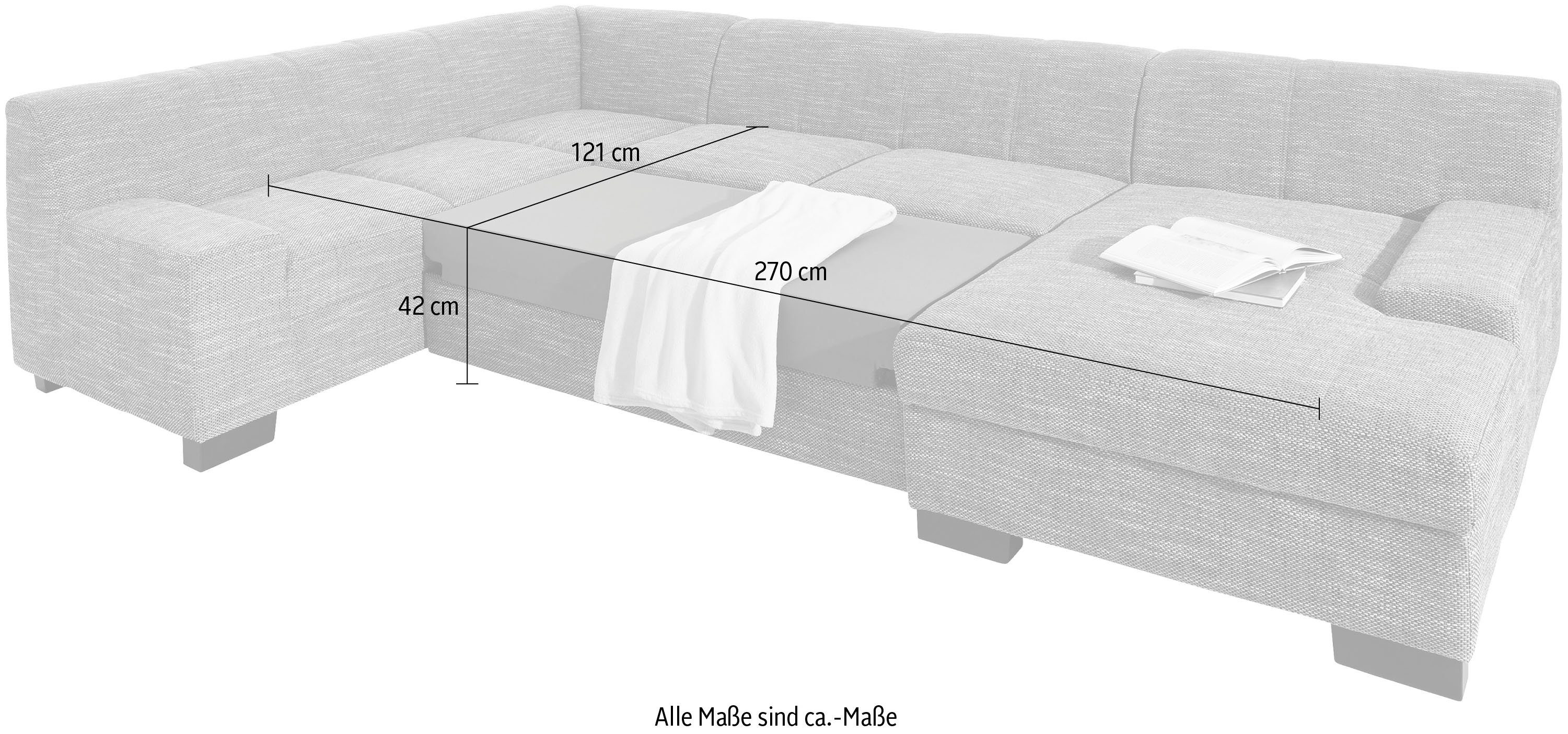 DOMO collection Zithoek Norma, met kunstleer of leren bekleding, veel ruimte, tijdloos & elegant