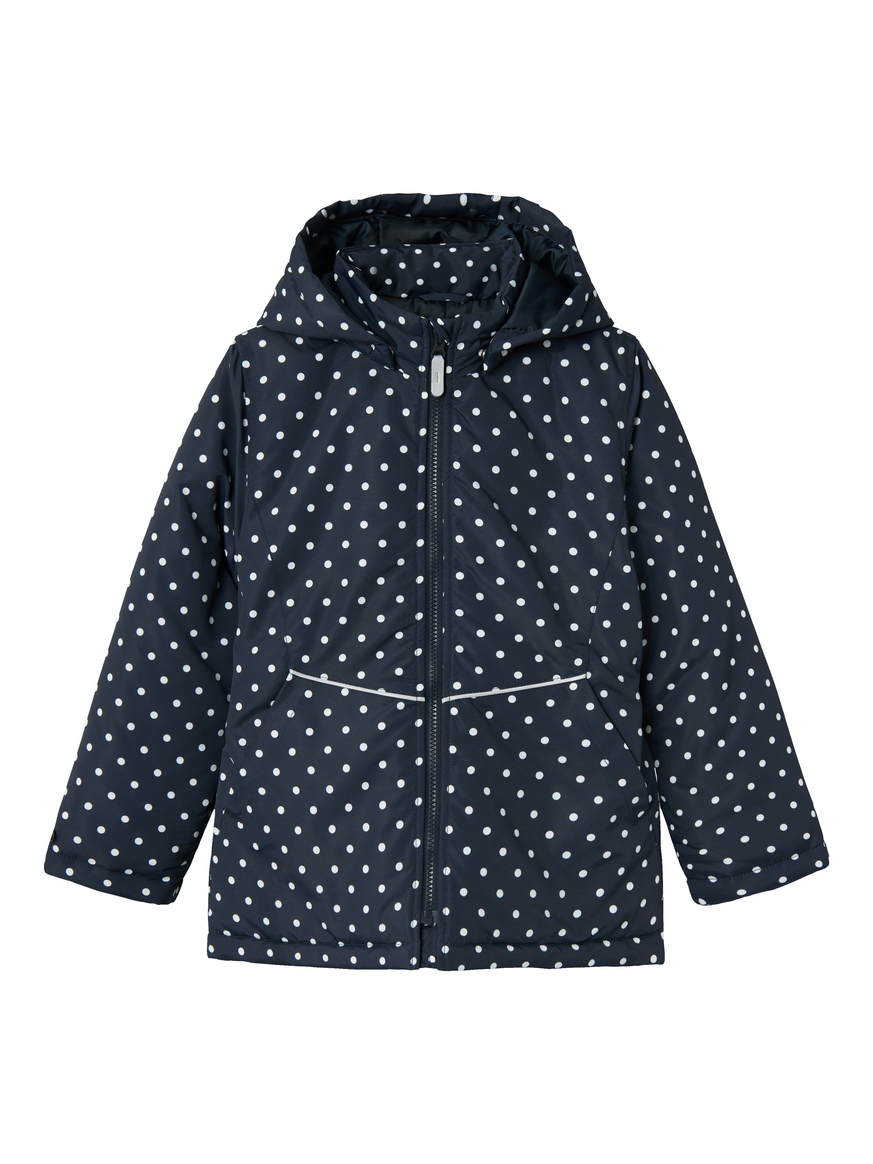 Name It Outdoorjack NKFMAXI JACKET AOP met reflecterende details meisjes jacks maat 146 blauw