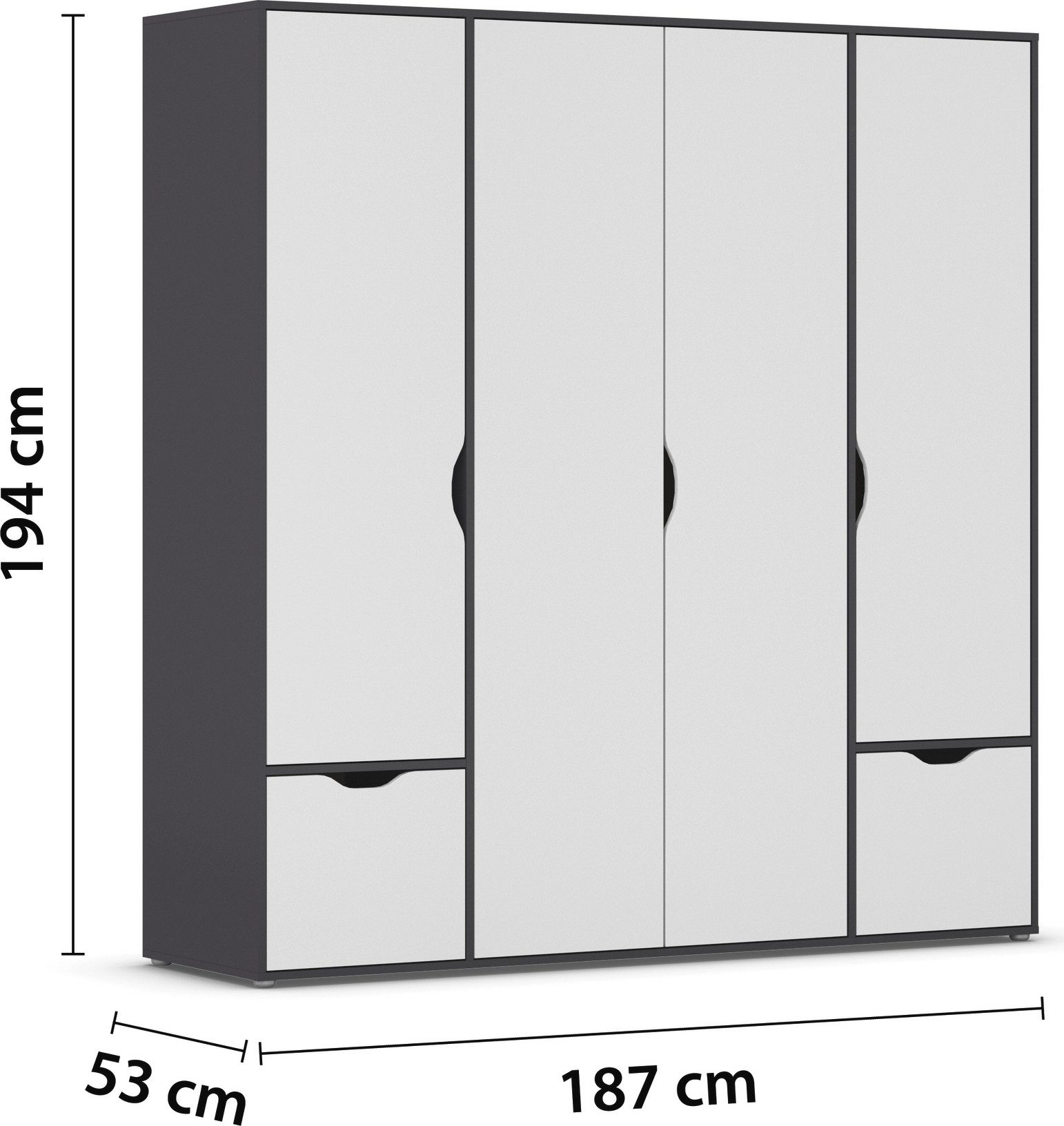 rauch Draaideurkast Kledingkast Kast Garderobe Wasmand NARAI met Laden Greefaansluitingen voor een greeploze look TOPSELLER MADE IN GERMANY