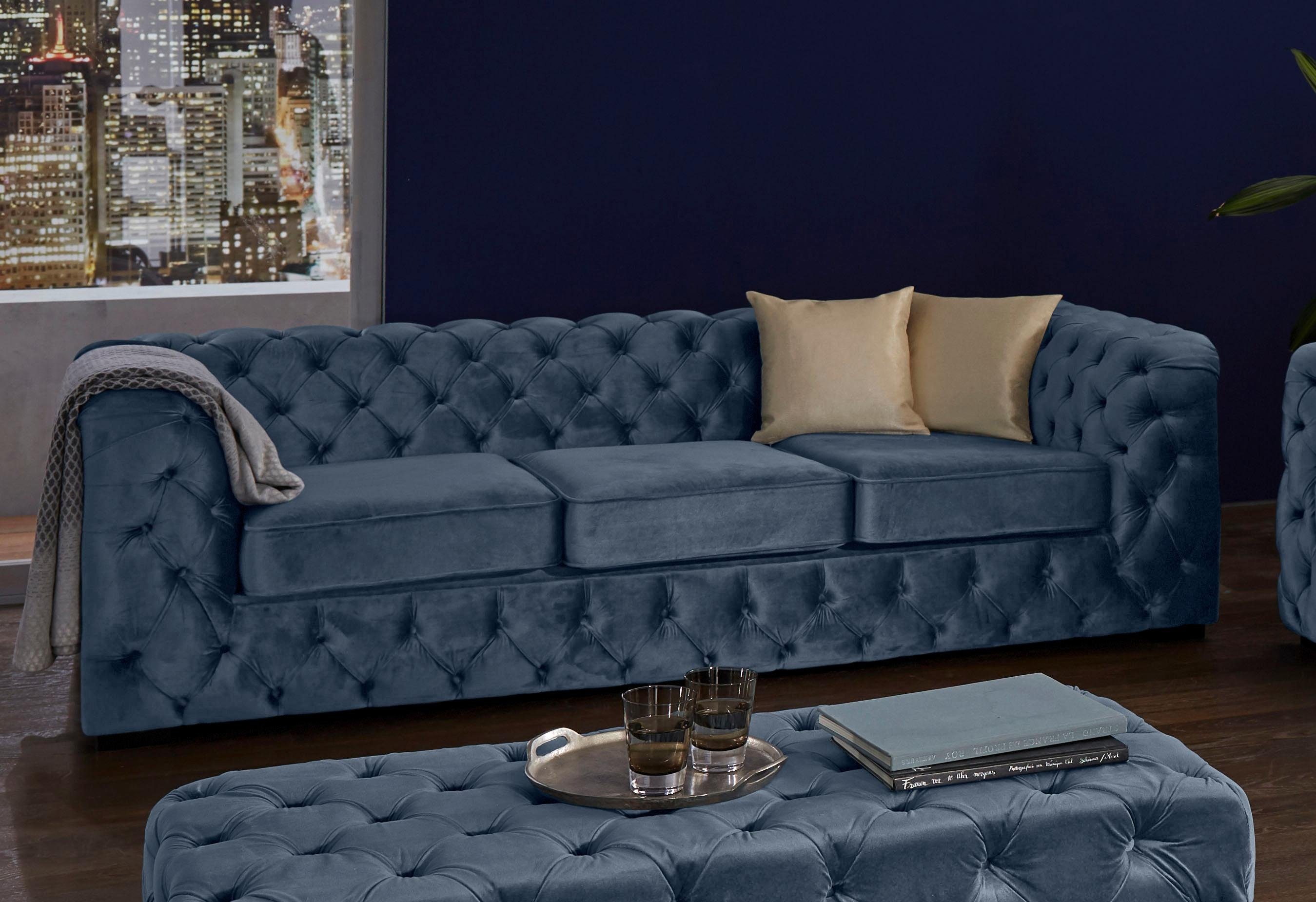 Guido Maria Kretschmer Home&Living 3-zitsbank Kalina met klassieke chesterfield-capitonnage