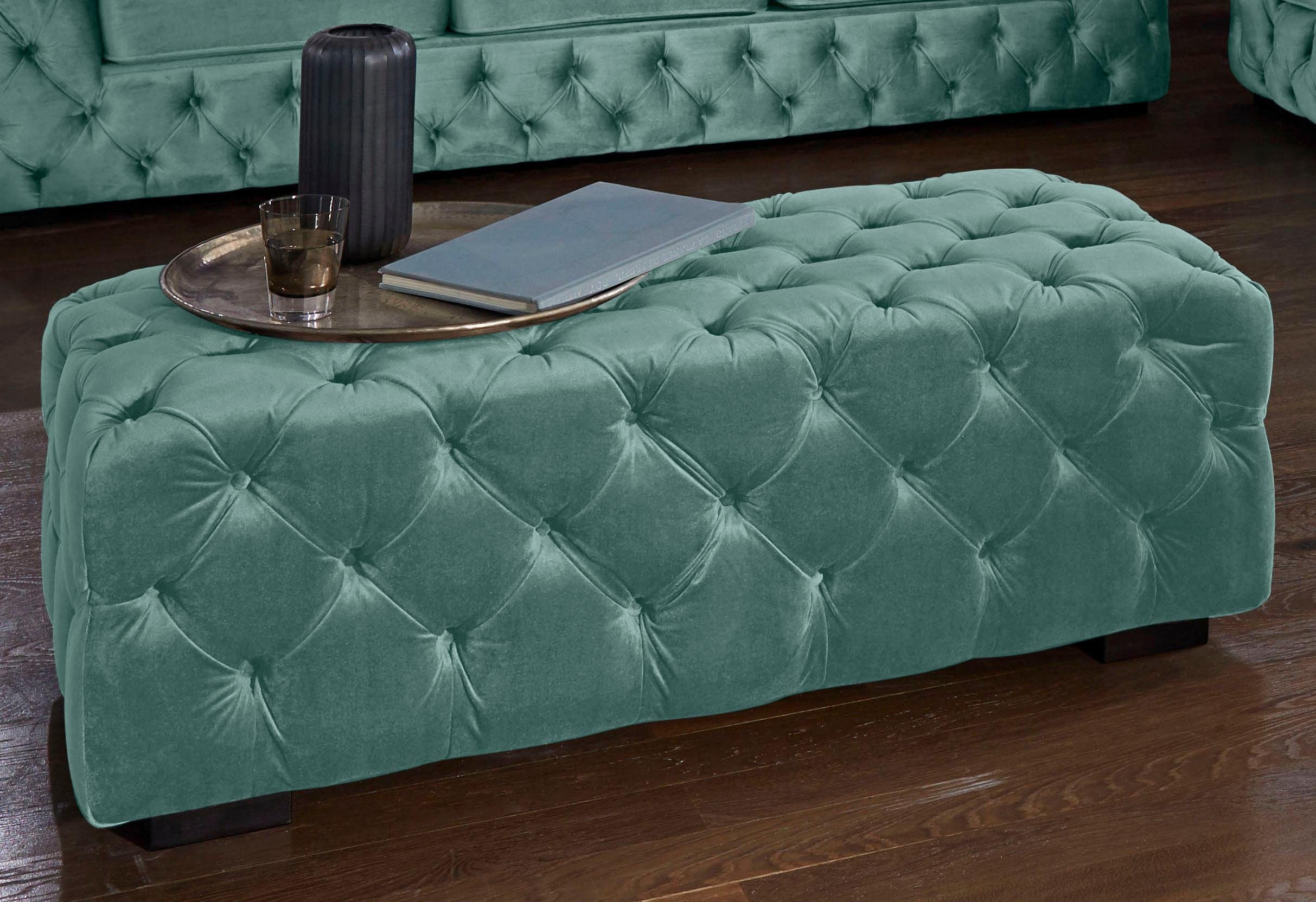 Guido Maria Kretschmer Home&Living Hocker Kalina met klassieke chesterfield-capitonnage
