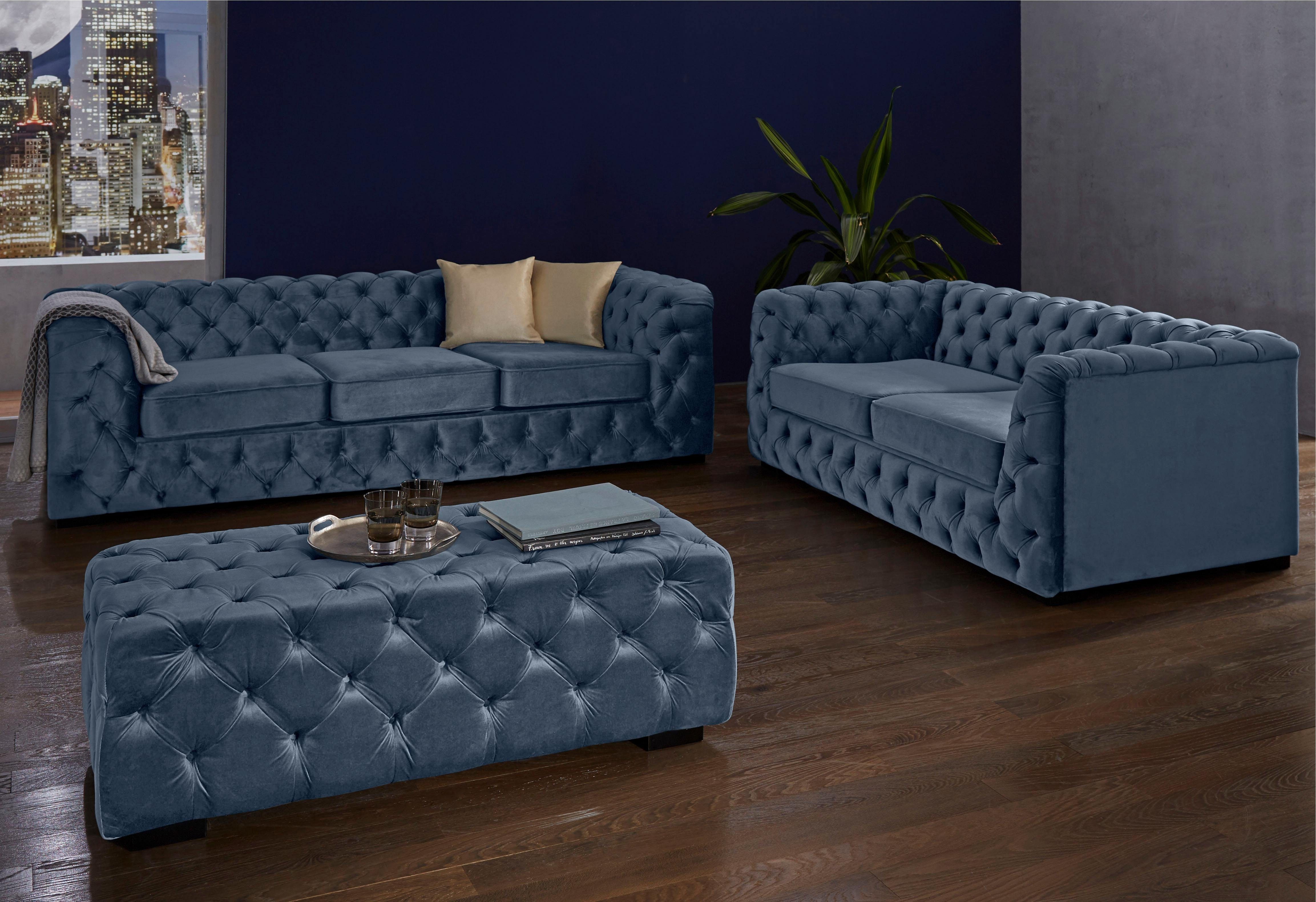 Guido Maria Kretschmer Home&Living Hocker Kalina met klassieke chesterfield-capitonnage