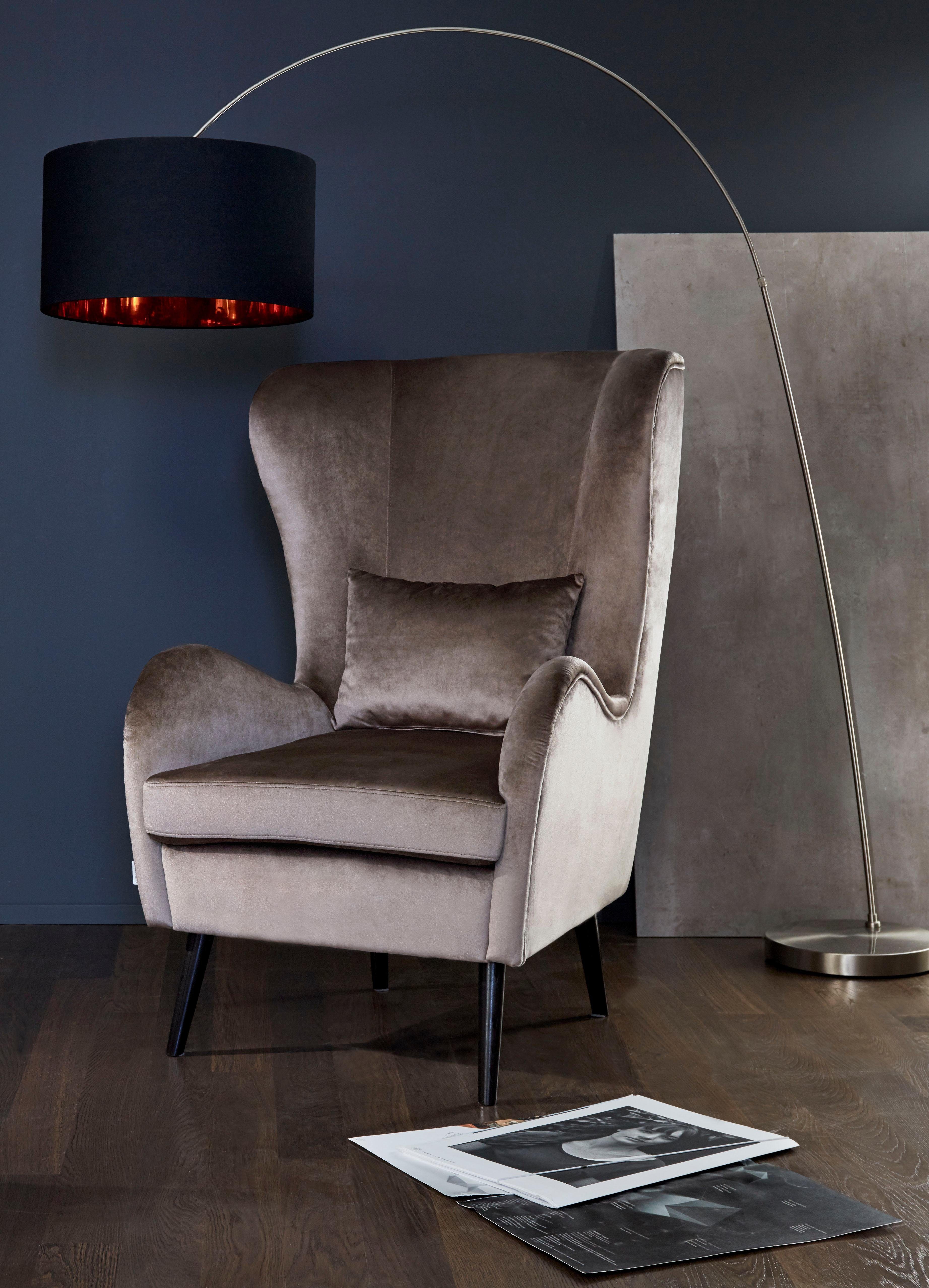 Guido Maria Kretschmer Home&Living Fauteuil Salla ook in imitatiebont en fijn corduroy, veel bekledingsopties, oorfauteuil (set) fauteuils bruin