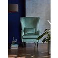 guido maria kretschmer homeliving fauteuil salla naar keuze met of zonder hocker, grote fauteuil: afm. bxdxh: 78x94x118 cm, overtrekstof ook in luxe-microvezel in imitatiebont-look groen