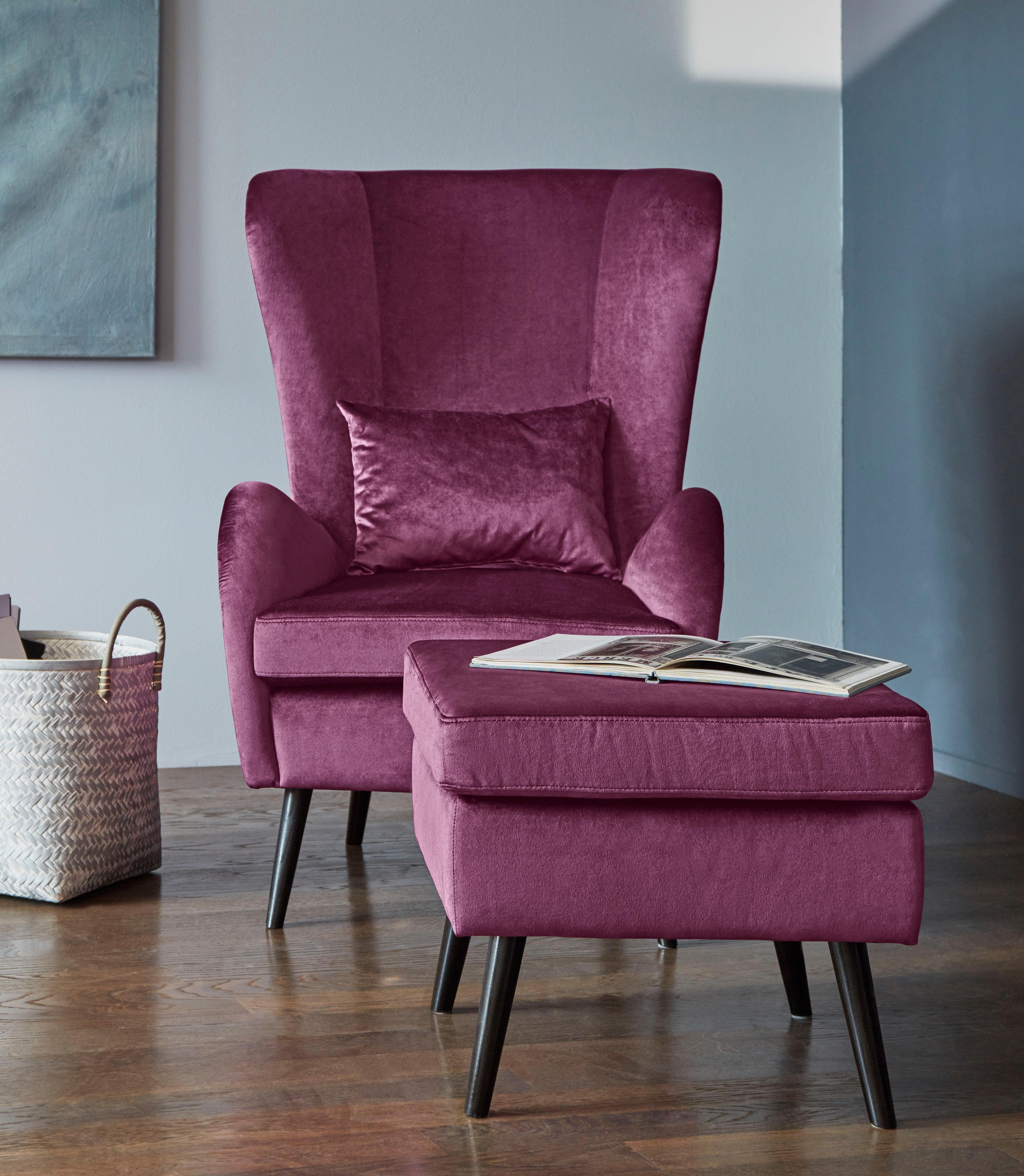 Guido Maria Kretschmer Home&Living Hocker Salla Overtrekstof ook in luxe-microvezel in imitatiebont-look