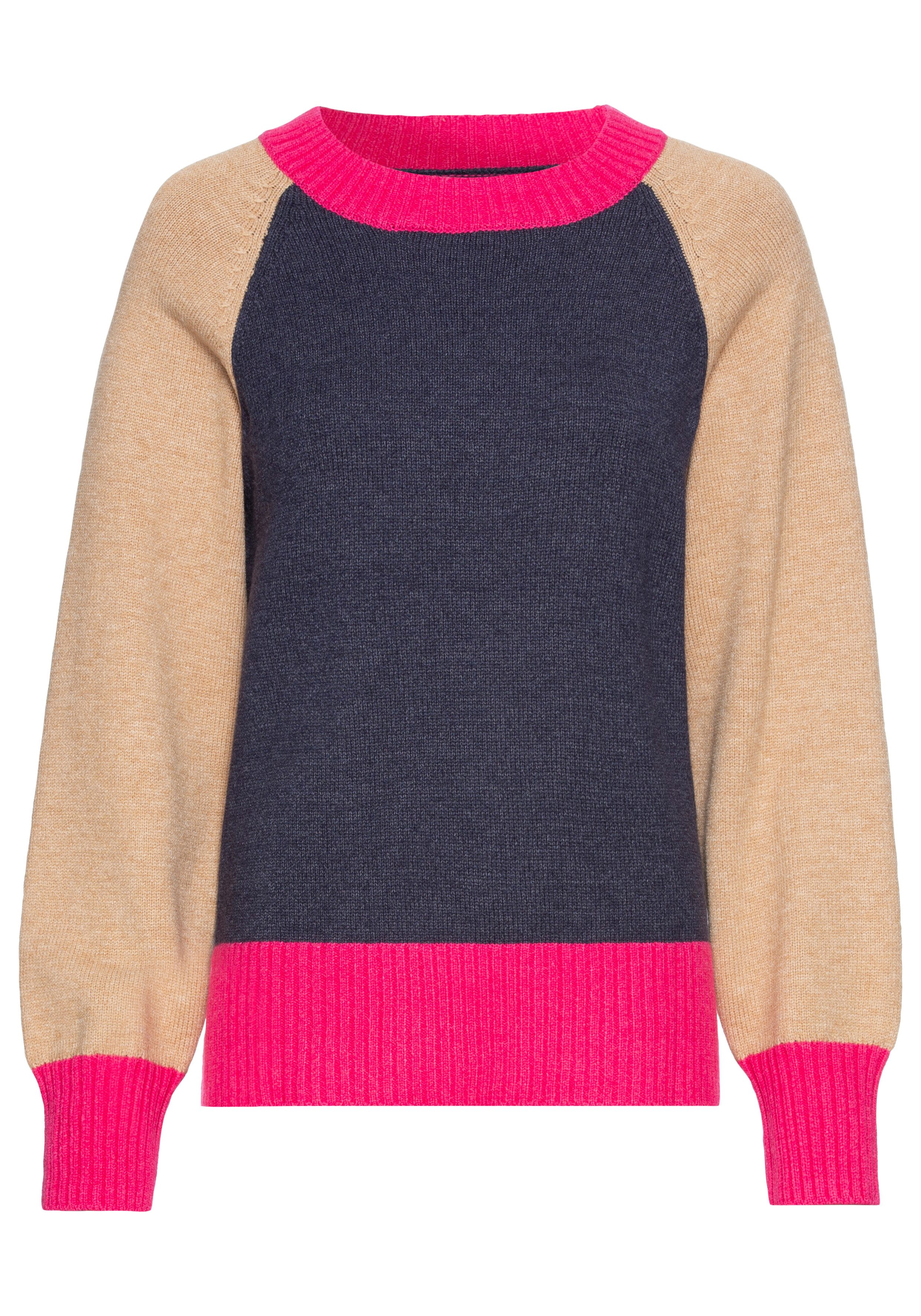 Laura Scott Trui met ronde hals colourblocking-stijl