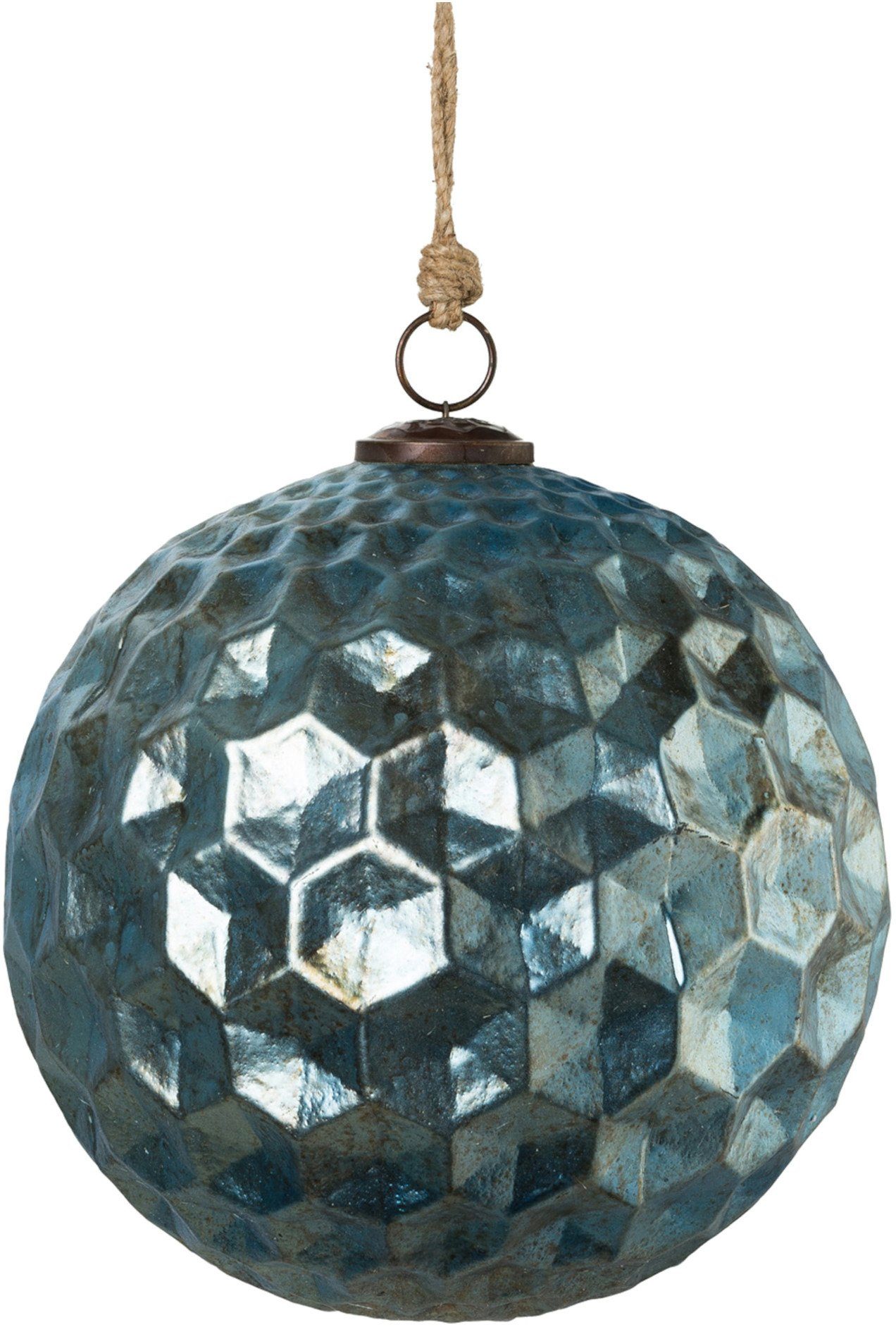 Creativ deco Kerstbal Kerstdecoratie, kerstboomversiering, kerstballen glas (1 stuk) kerstballen blauw