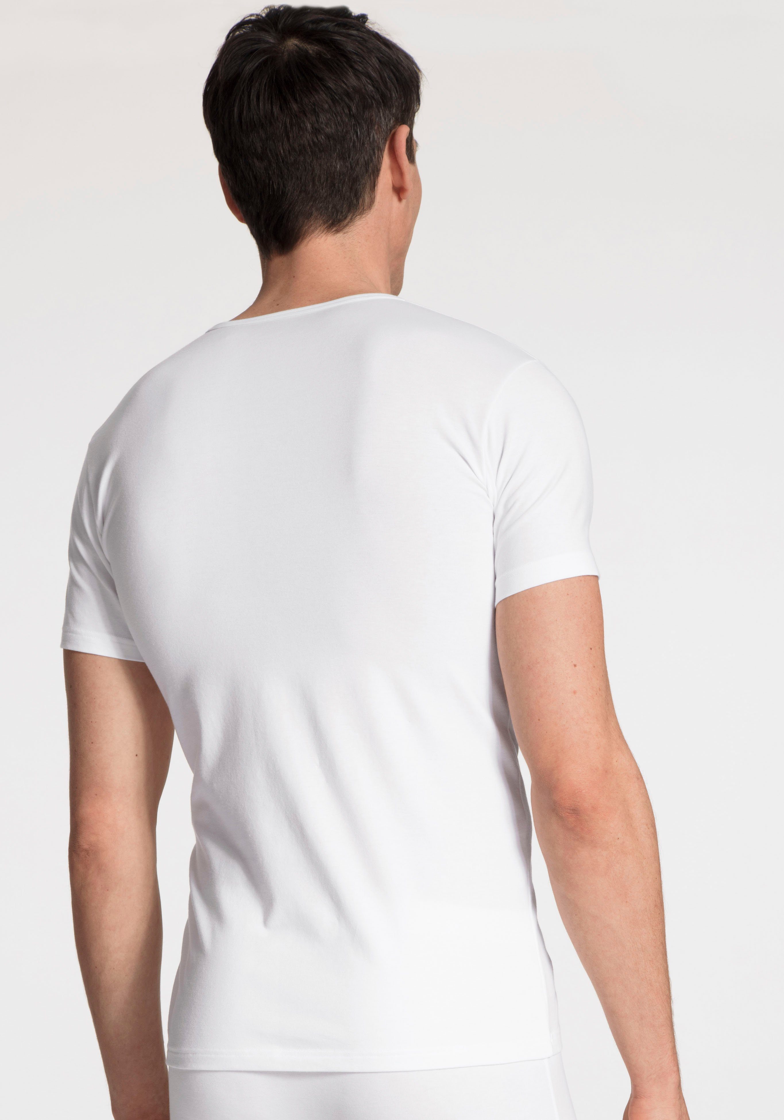 CALIDA T-shirt Natural Benefit met ronde halslijn en perfecte pasvorm (2-delig, Set van 2)