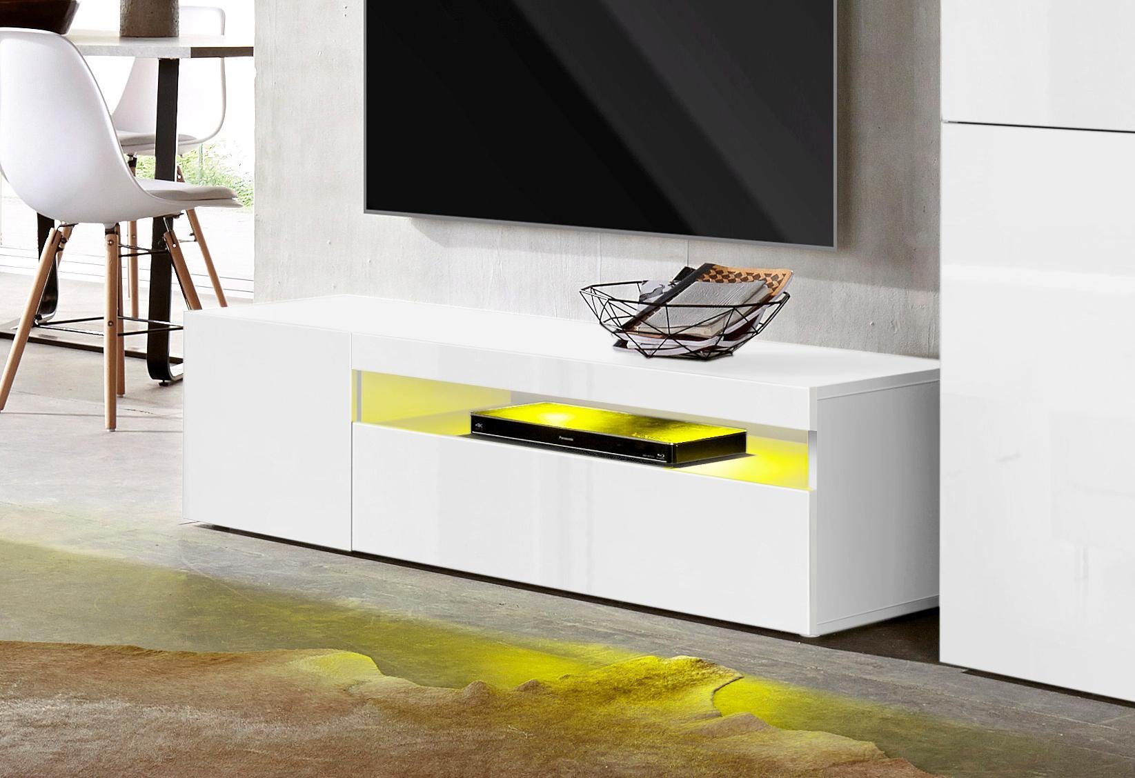 INOSIGN Tv-meubel Breedte 130 cm, zonder verlichting lowboards wit