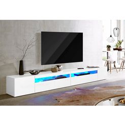 tecnos tv-meubel breedte 260 cm, zonder verlichting wit
