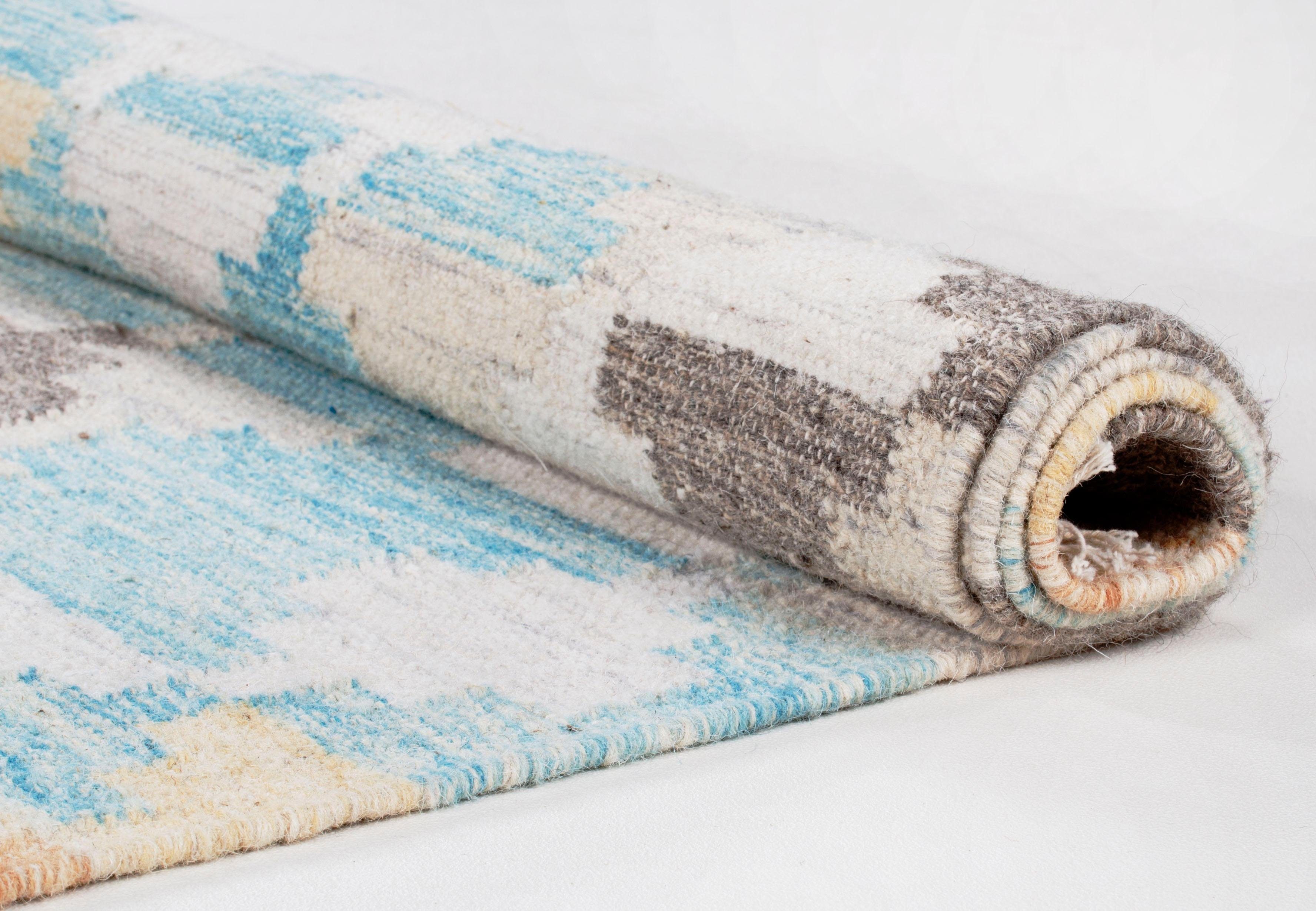 TOM TAILOR HOME Vloerkleed Check Kelim met de hand geweven, met franje, boho-stijl