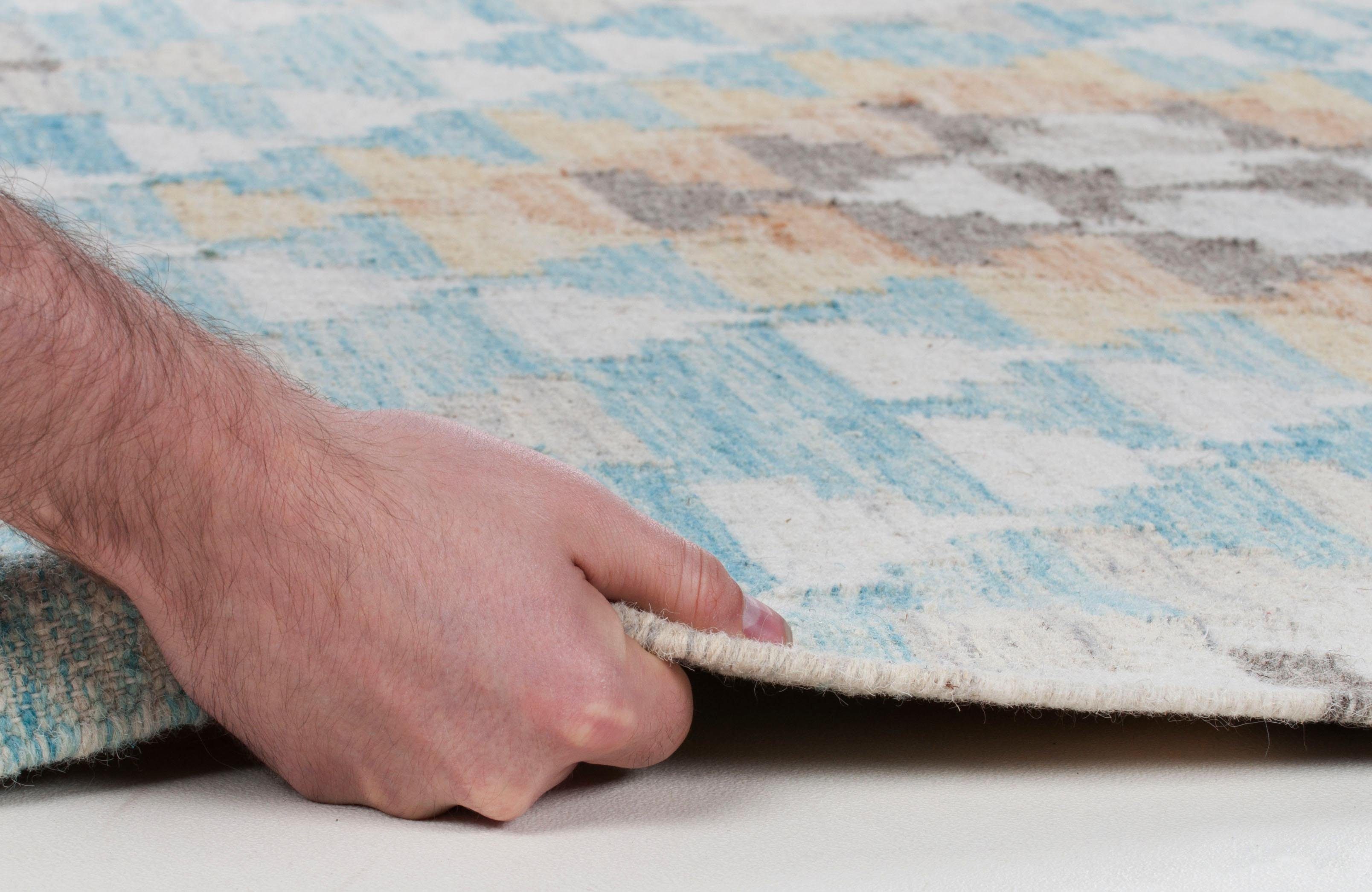 TOM TAILOR HOME Vloerkleed Check Kelim met de hand geweven, met franje, boho-stijl