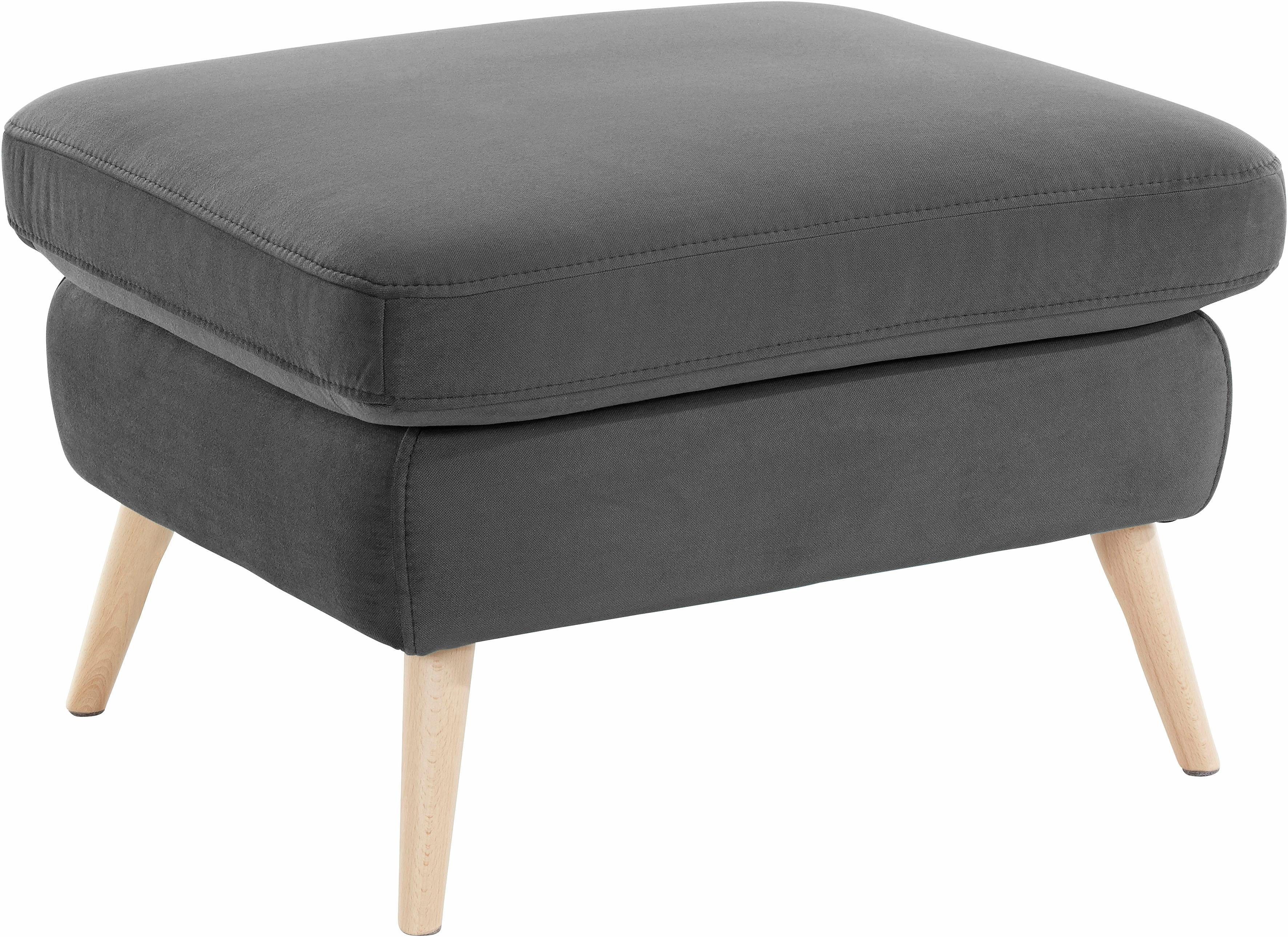 exxpo - sofa fashion Hocker Scandi comfortabel en elegant met hoge houten voet