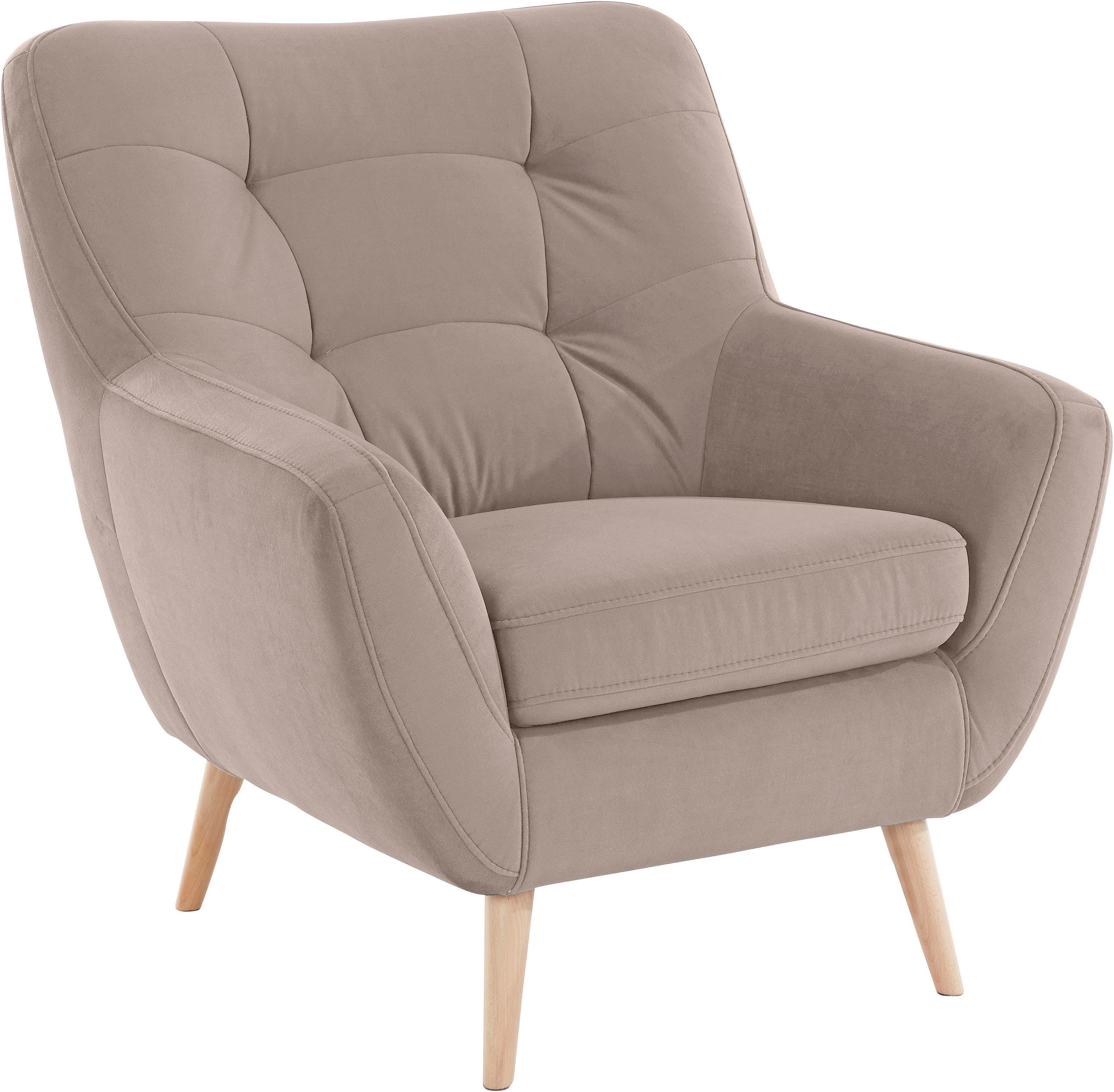 exxpo - sofa fashion Fauteuil Scandi, loungesessel met geweldig zitcomfort, hoogwaardige bekleding (set)