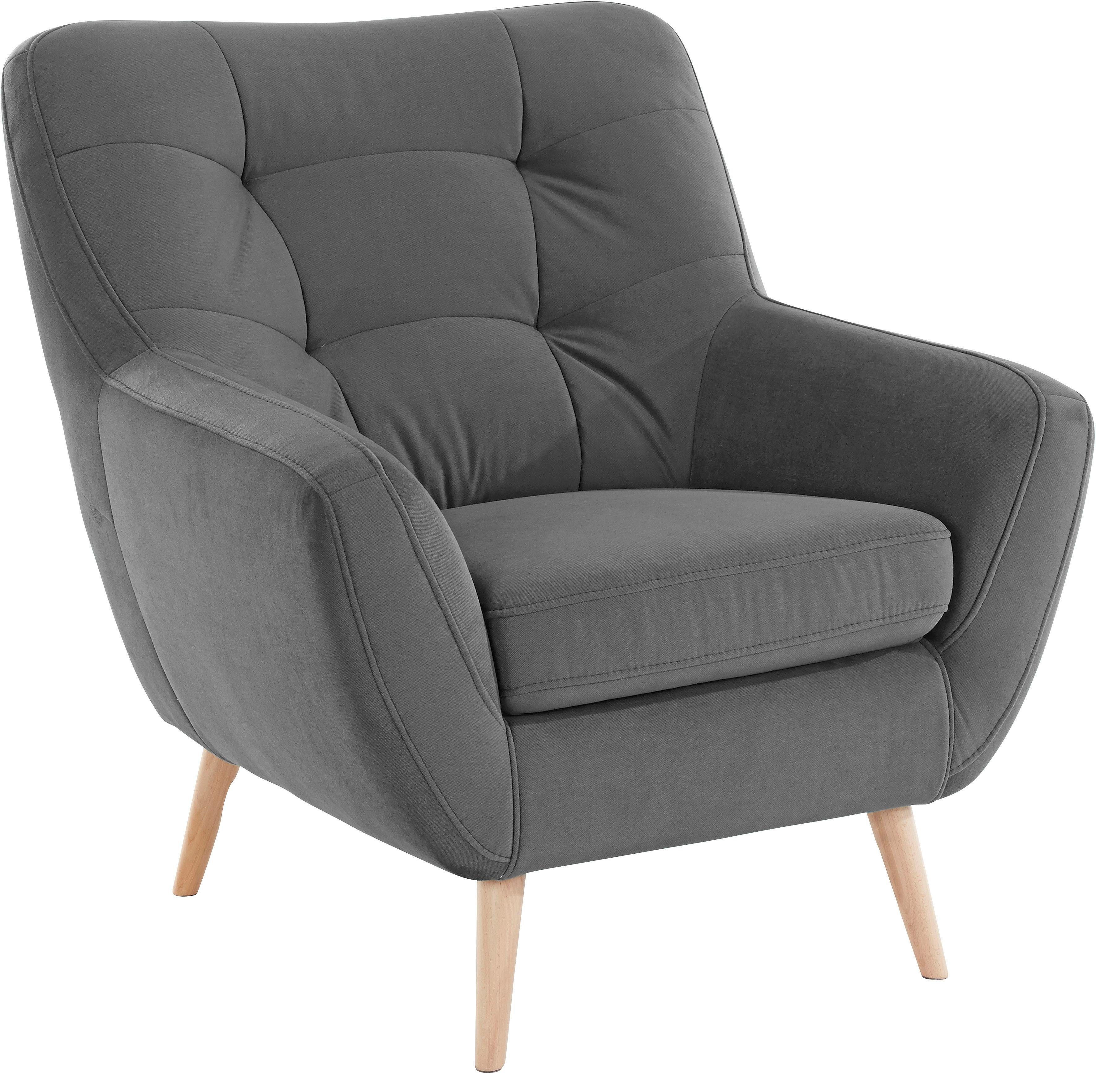 exxpo - sofa fashion Fauteuil Scandi, loungesessel met geweldig zitcomfort, hoogwaardige bekleding (set)