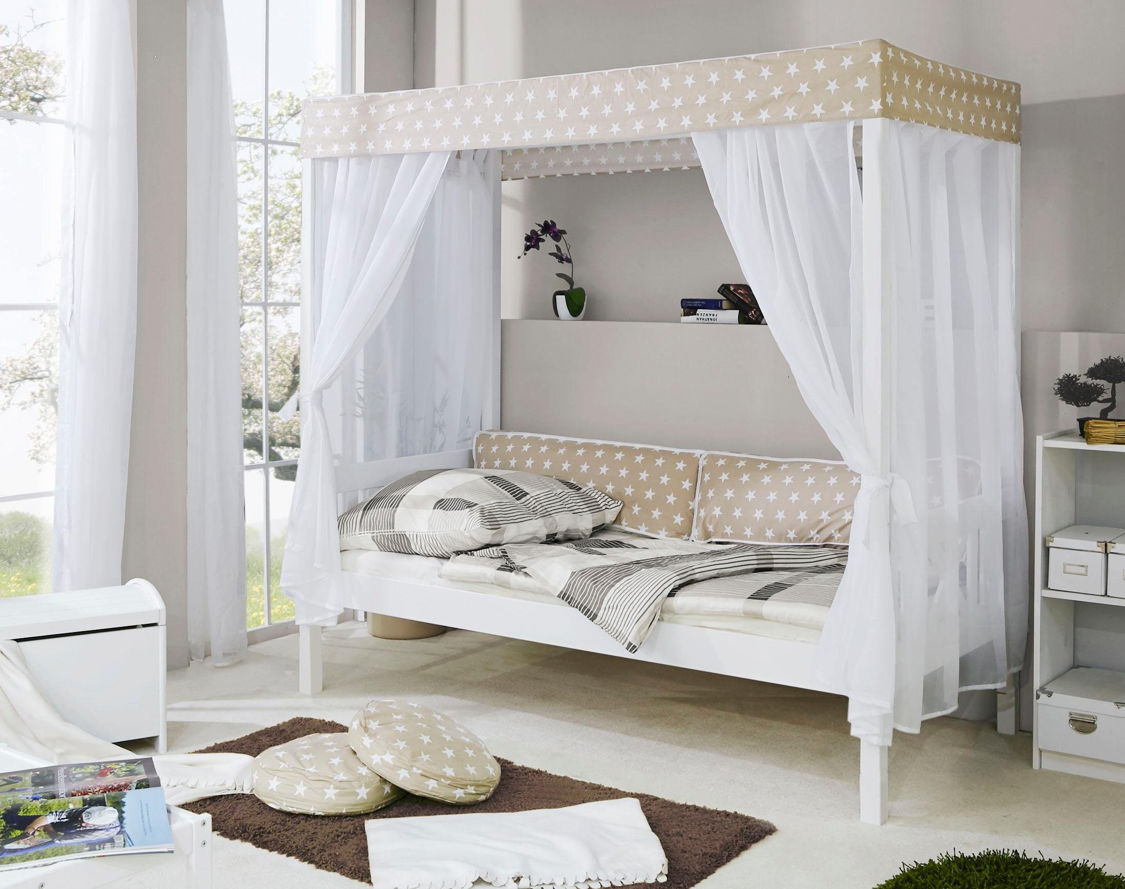 Ticaa Hemelbed Lino in diverse breedten, grenen