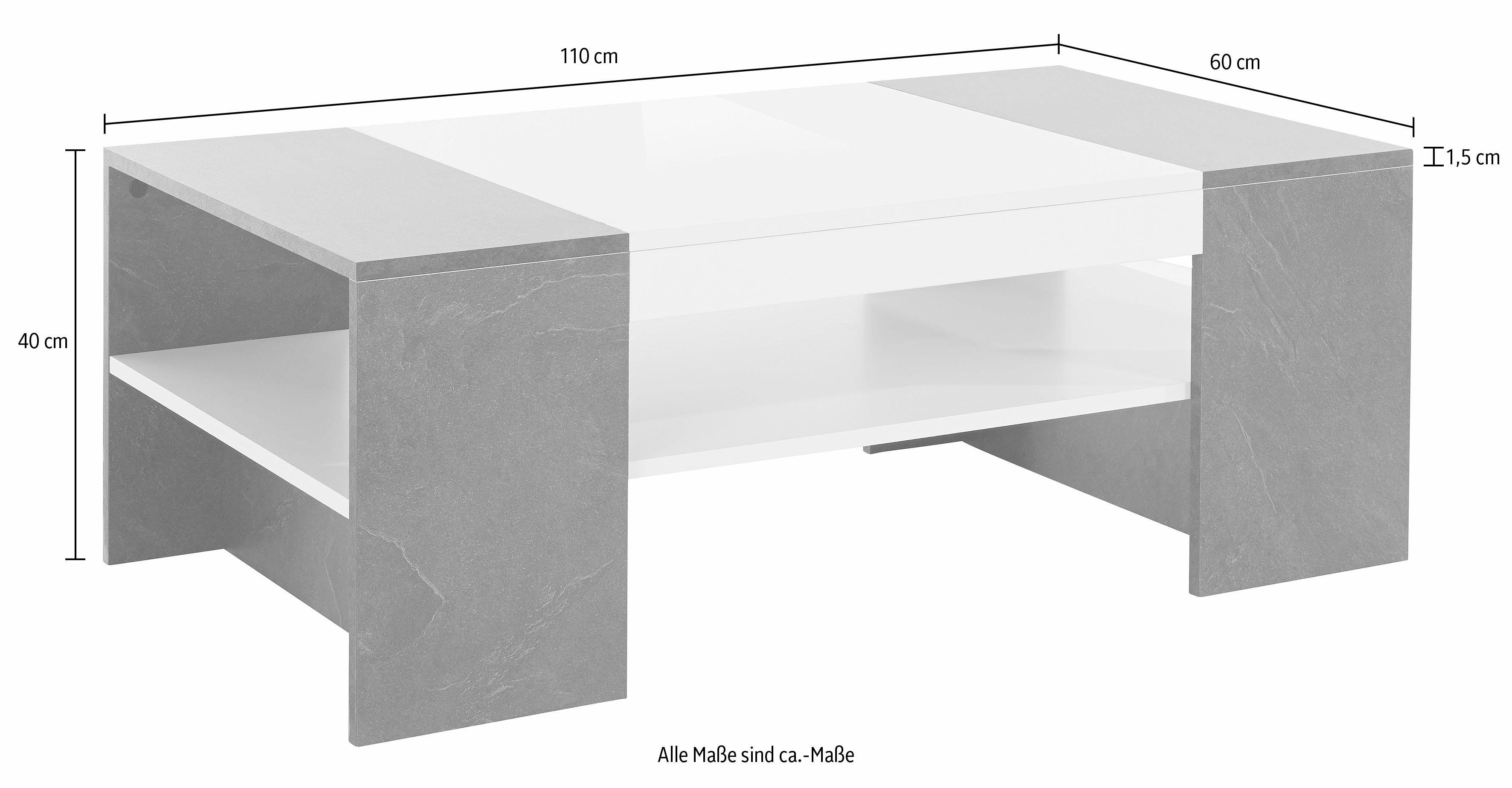 INOSIGN Salontafel Cherry met praktisch opbergvak