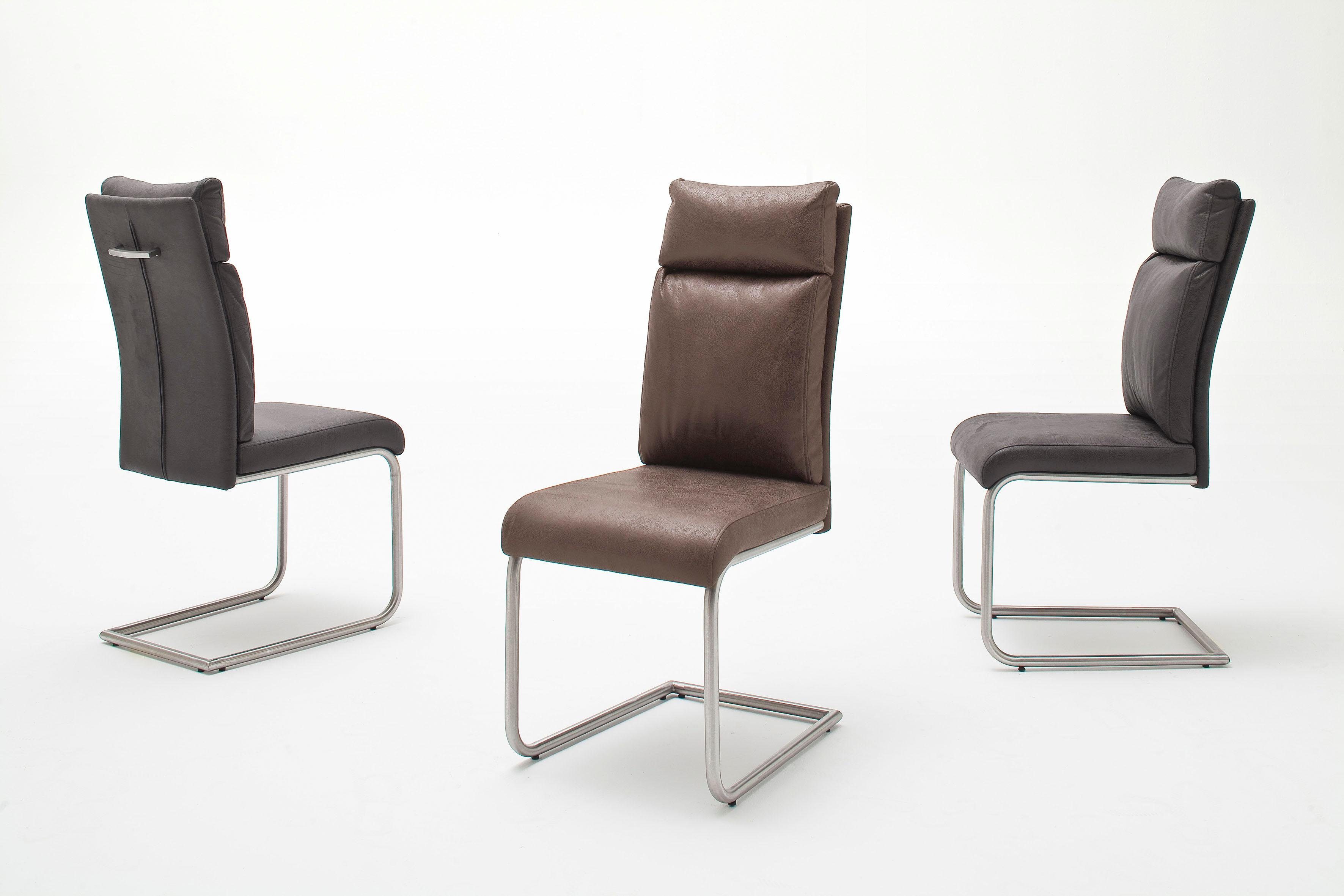 MCA furniture Vrijdragende stoel Pia Stoel belastbaar tot 120 kg, kussen-look (2 stuks)