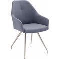 mca furniture stoel madita a-ovaal stoel belastbaar tot 140 kg (set, 2 stuks) blauw