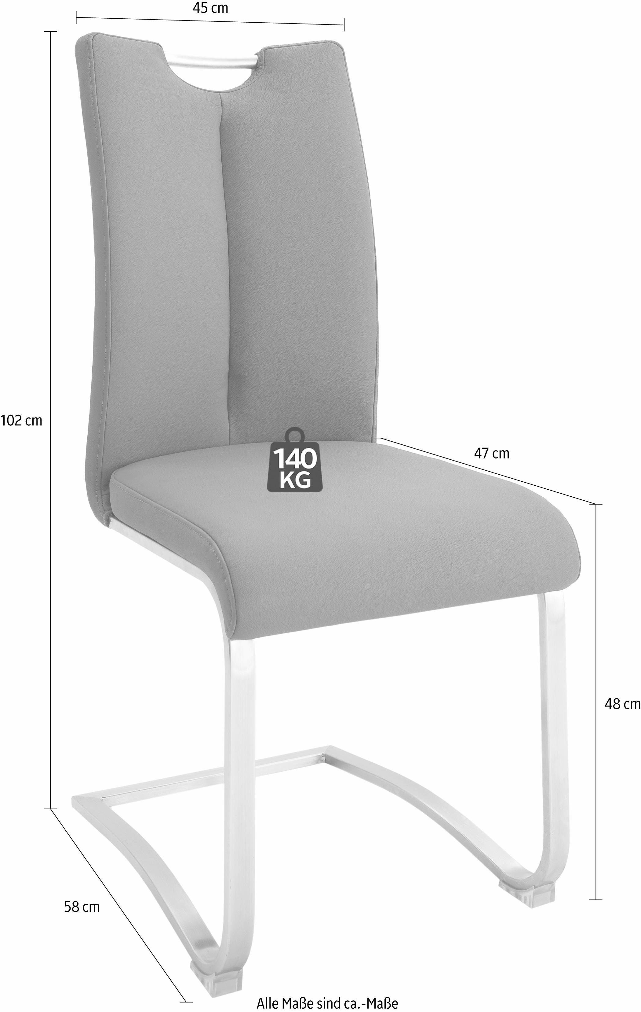 MCA furniture Vrijdragende stoel ARTOS Stoel overtrokken met echt leer, tot 140 kg belastbaar (2 stuks)