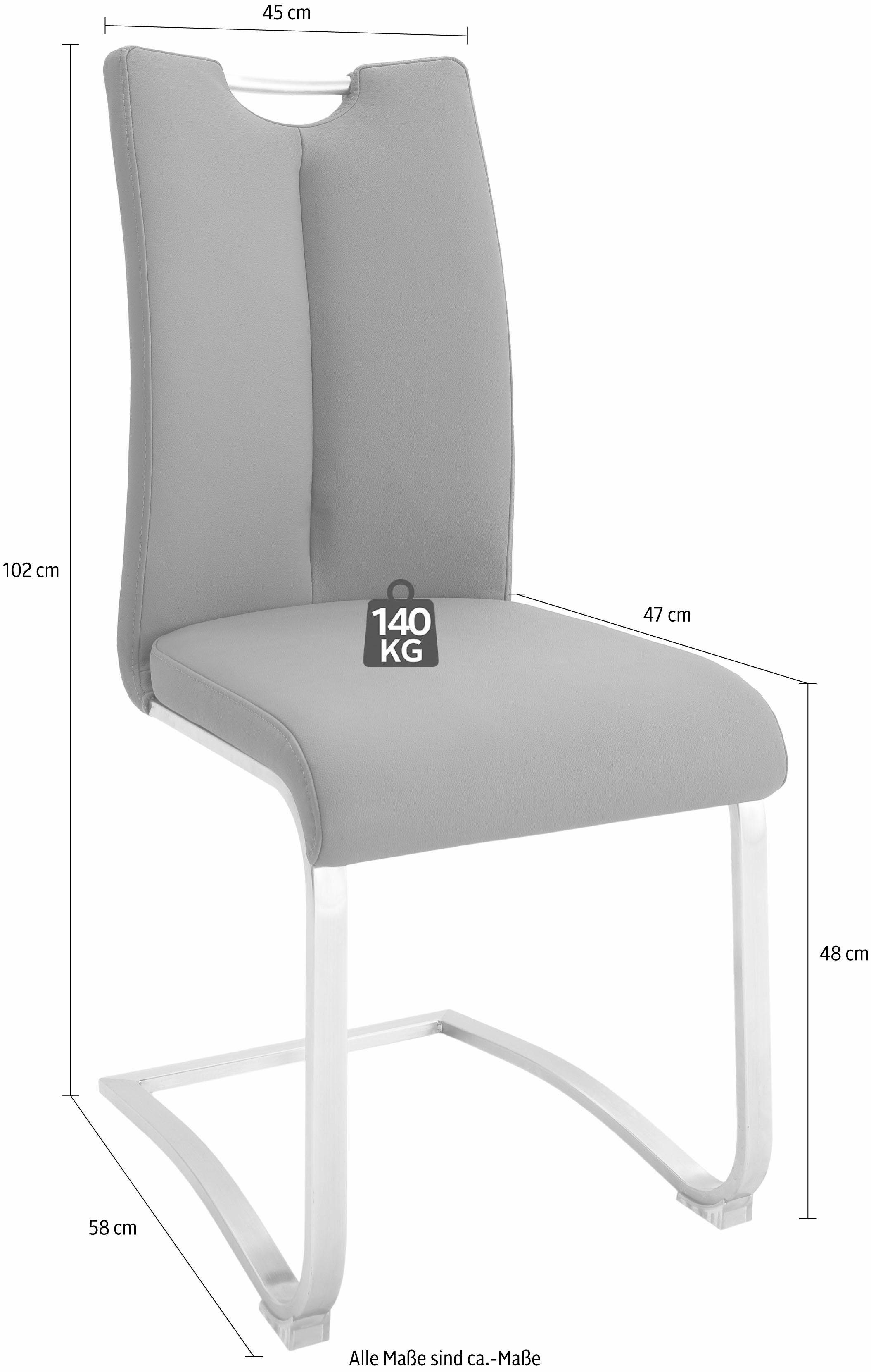 MCA furniture Vrijdragende stoel ARTOS Stoel overtrokken met echt leer, tot 140 kg belastbaar (2 stuks)