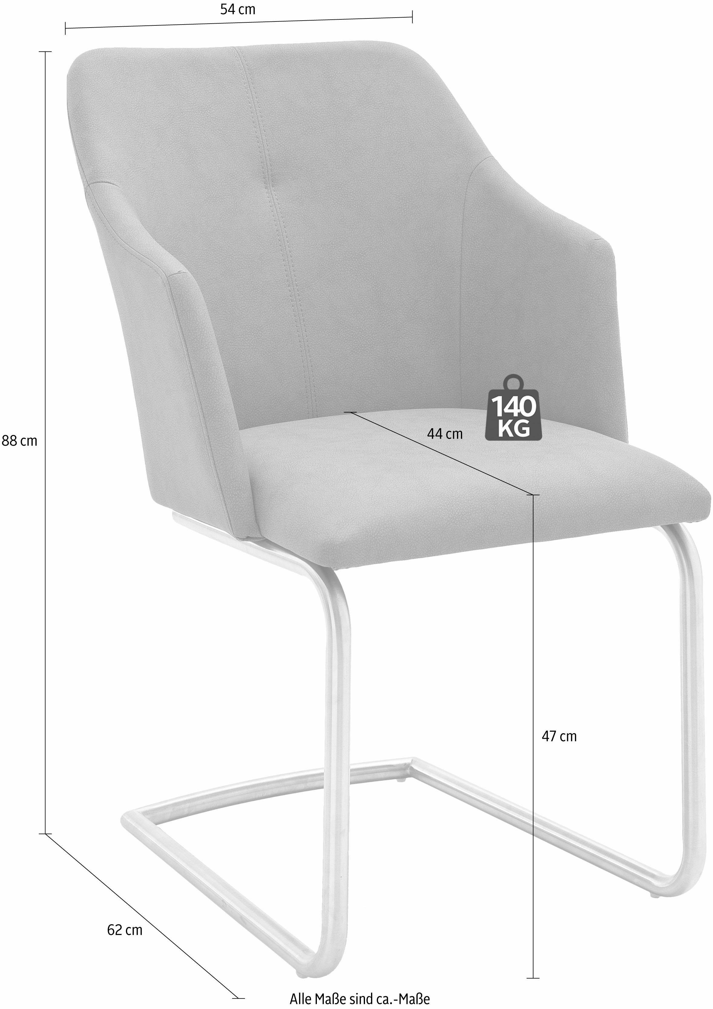 MCA furniture Eetkamerstoel Madita 4 voet stoel B-hoekig Stoel belastbaar tot max. 140 kg (2 stuks)