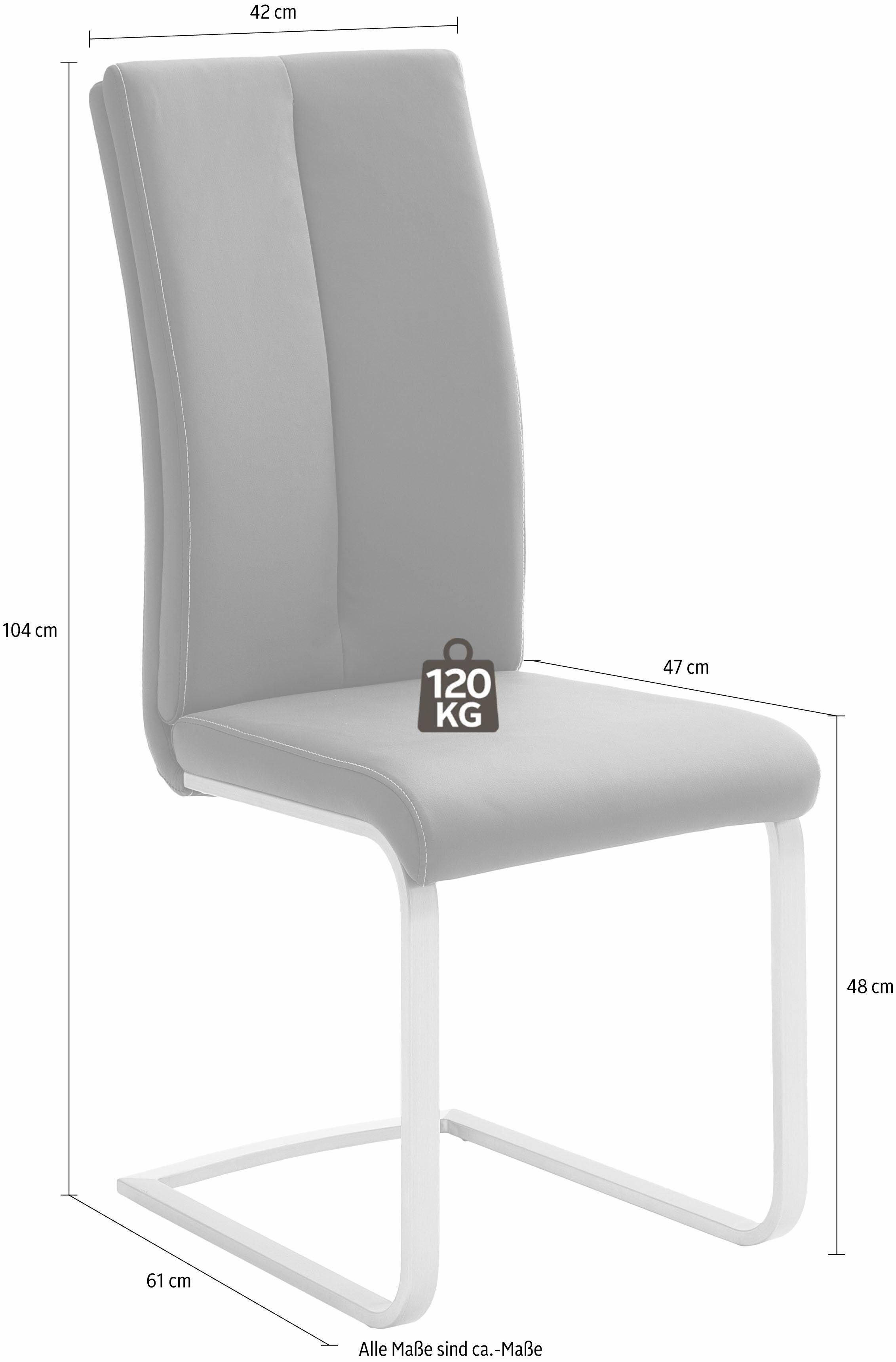 MCA furniture Vrijdragende stoel Paulo 2 Stoel belastbaar tot 120 kg (4 stuks)
