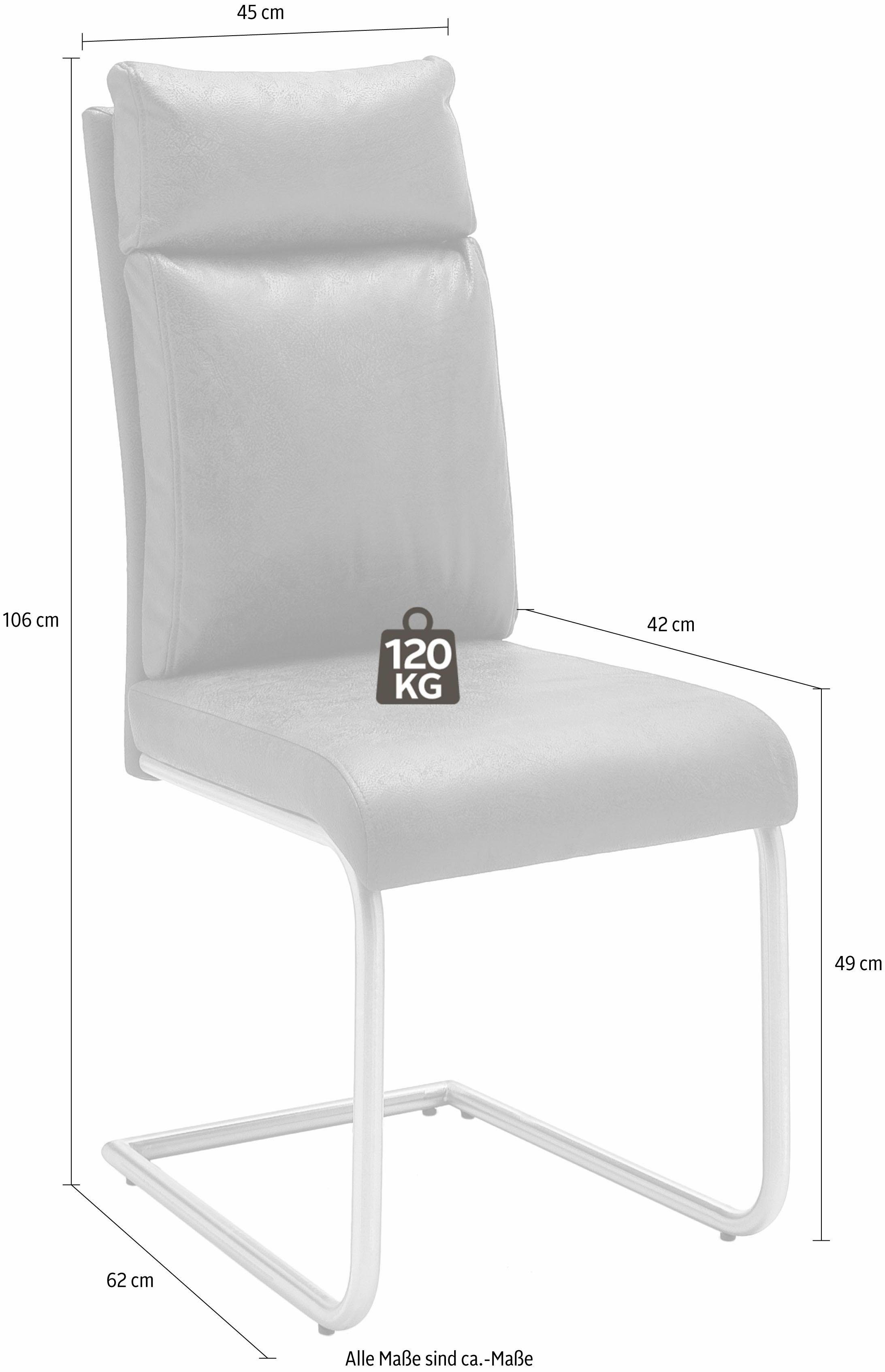 MCA furniture Vrijdragende stoel Pia Stoel belastbaar tot 120 kg, kussen-look (2 stuks)