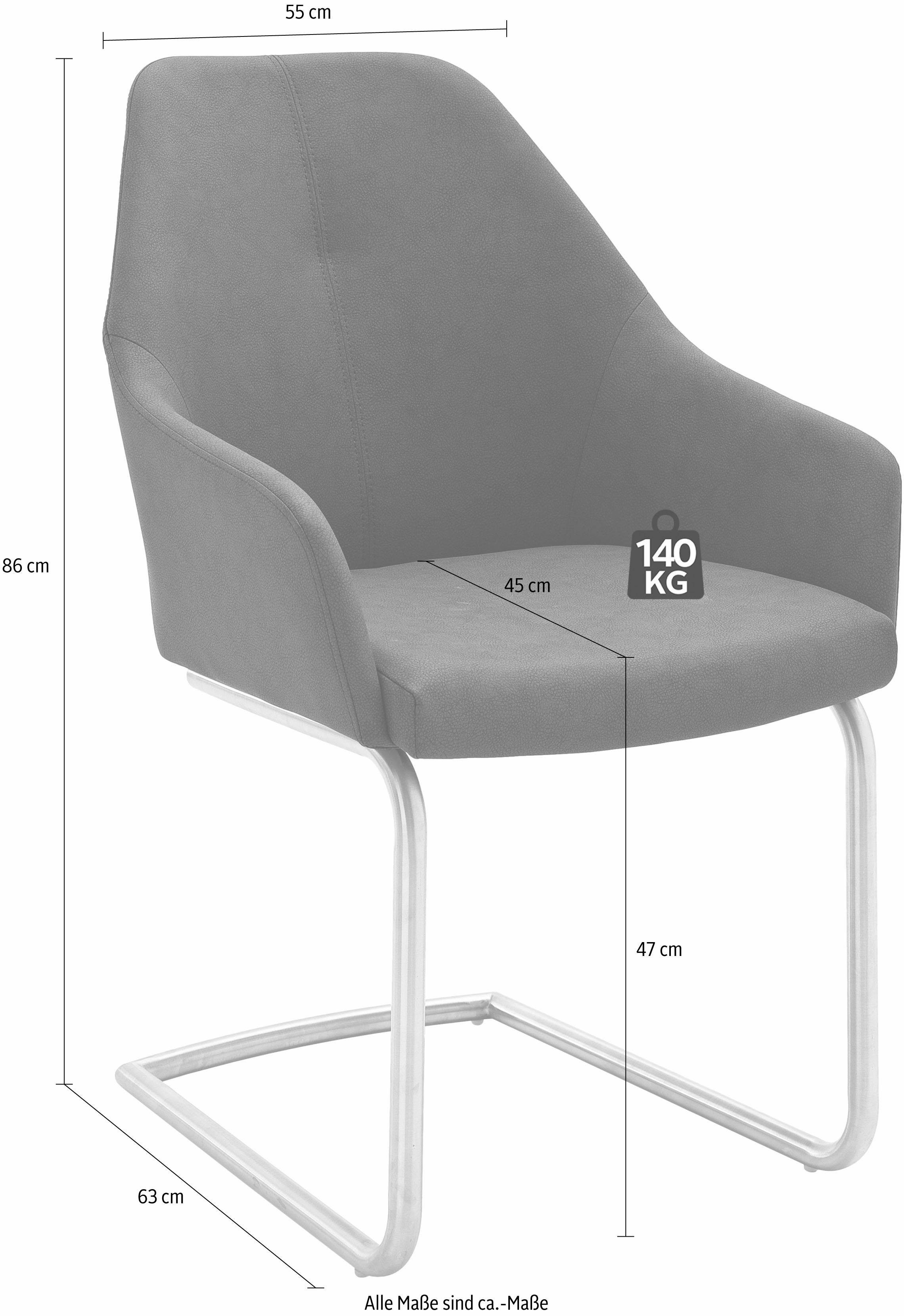MCA furniture Vrijdragende stoel MADITA A Stoel max. belastbaar tot 130 kg (2 stuks)