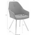 mca furniture stoel madita a-hoekig stoel belastbaar tot 140 kg (set, 2 stuks) bruin